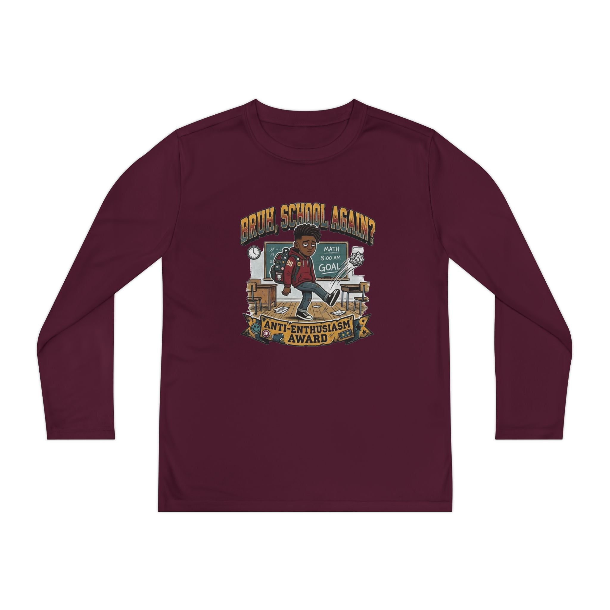 Already Over It. — Kids Long Sleeve Graphic Tee Character 2