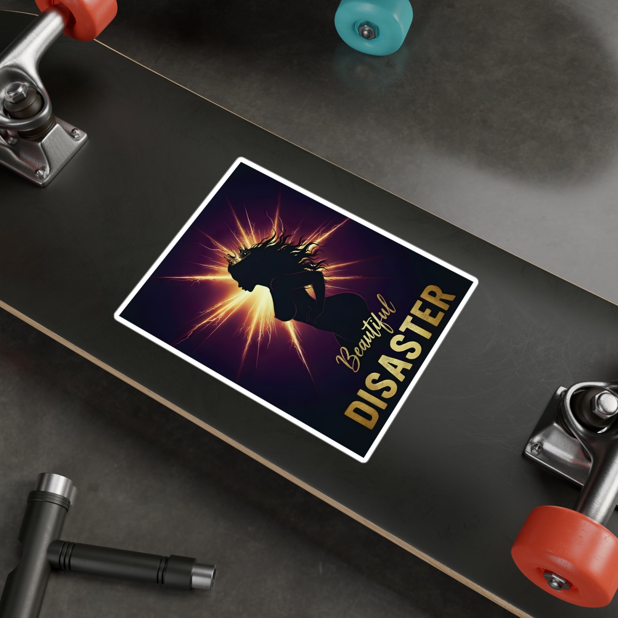 Beautiful Disaster — Kiss-Cut Vinyl Sticker | Satin Finish, 3 Sizes