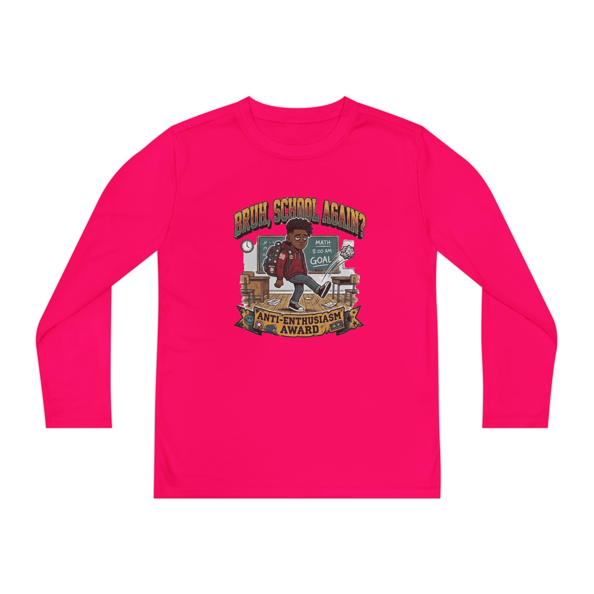 Already Over It. — Kids Long Sleeve Graphic Tee Character 2