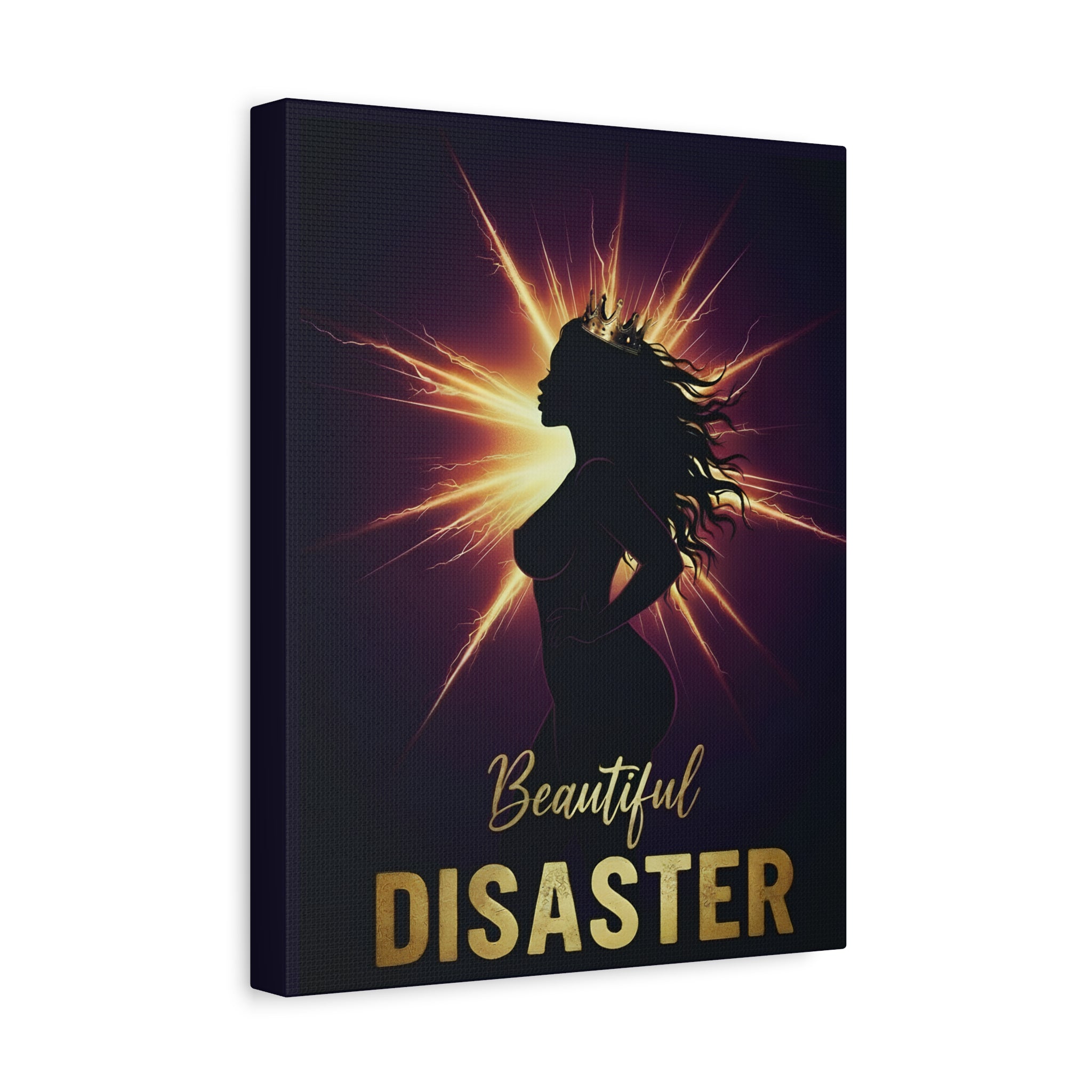 Beautiful Disaster — Crown Silhouette Canvas Wall Art | Gallery Wrap, 3 Sizes