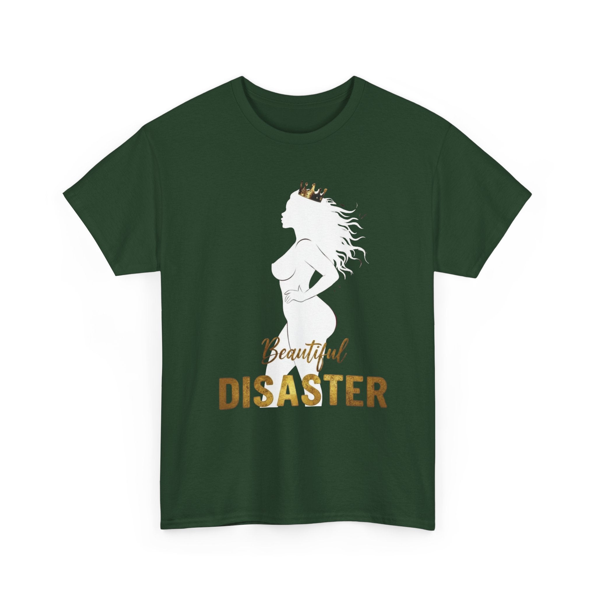 Beautiful Disaster — Crown Silhouette Graphic Tee, Dark Colors | 100% Cotton