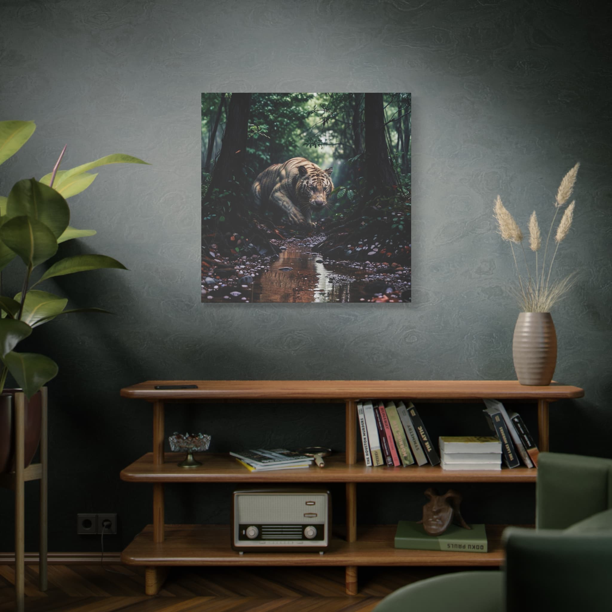 Jungle Tiger Matte Canvas Art – Stretched 1.25" Wall Decor