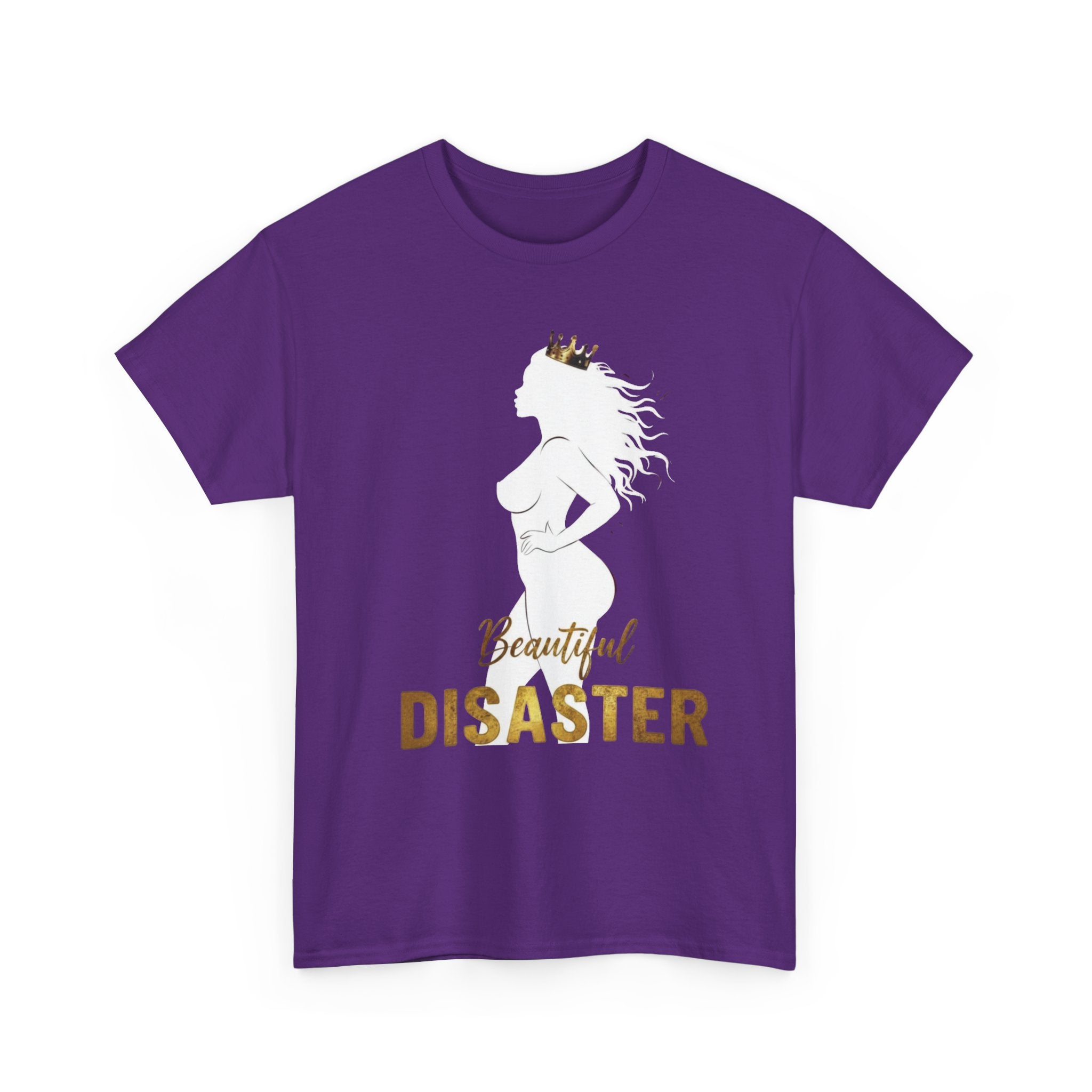 Beautiful Disaster — Crown Silhouette Graphic Tee, Dark Colors | 100% Cotton