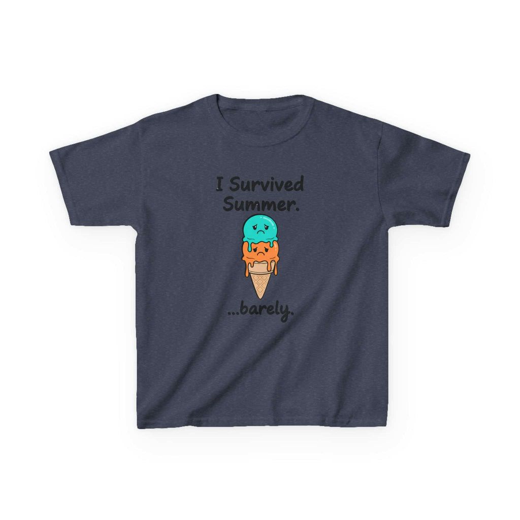 I Survived Summer...Barely | Kids Graphic Tee | Cute Ice Cream Design