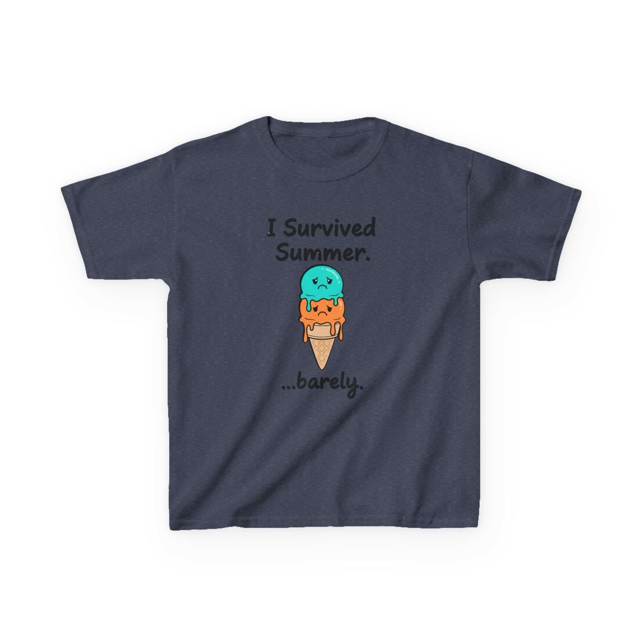 I Survived Summer...Barely | Kids Graphic Tee | Cute Ice Cream Design