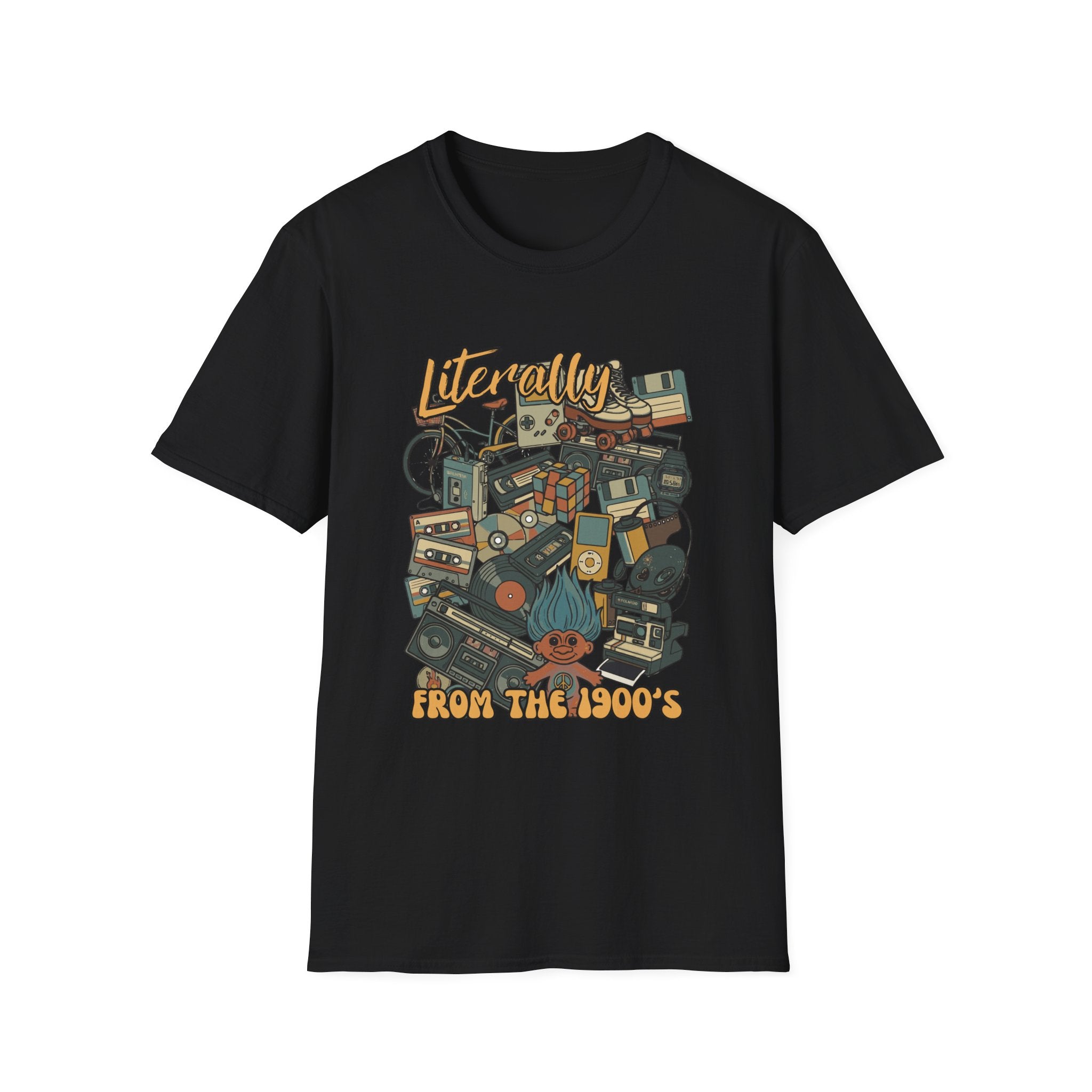 Vintage 90s Nostalgia — Retro Tech Collage Graphic Tee | Ring-Spun Cotton