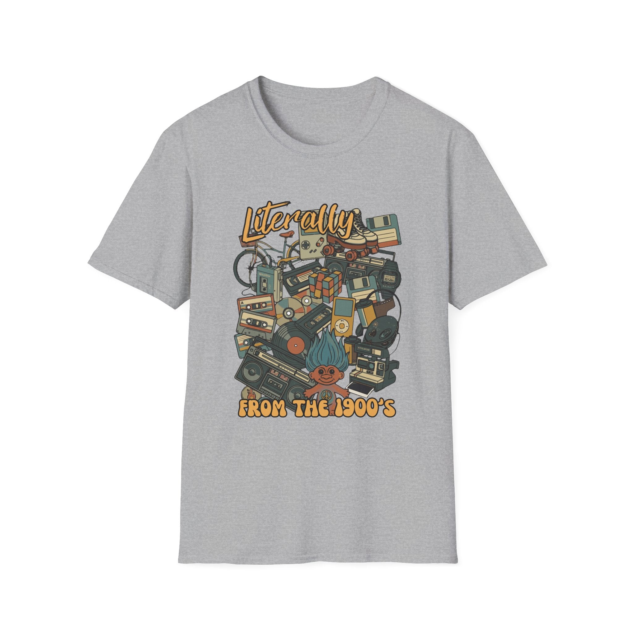 Vintage 90s Nostalgia — Retro Tech Collage Graphic Tee | Ring-Spun Cotton
