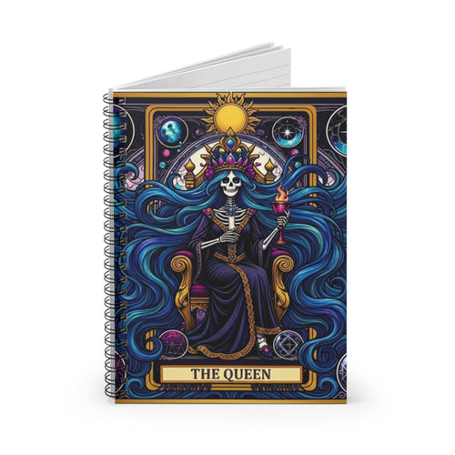 Gothic Tarot Queen Spiral Notebook, Ruled Journal | Witchy Occult Stationery