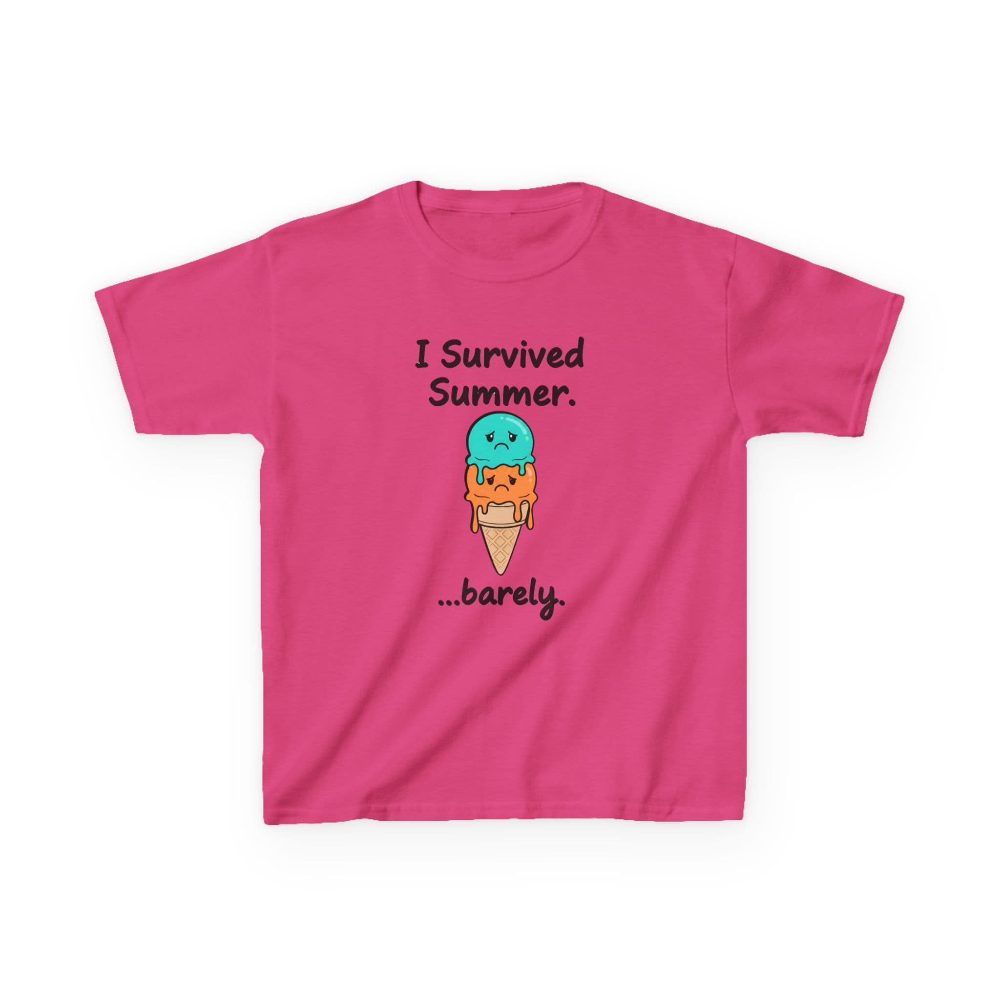 I Survived Summer...Barely | Kids Graphic Tee | Cute Ice Cream Design