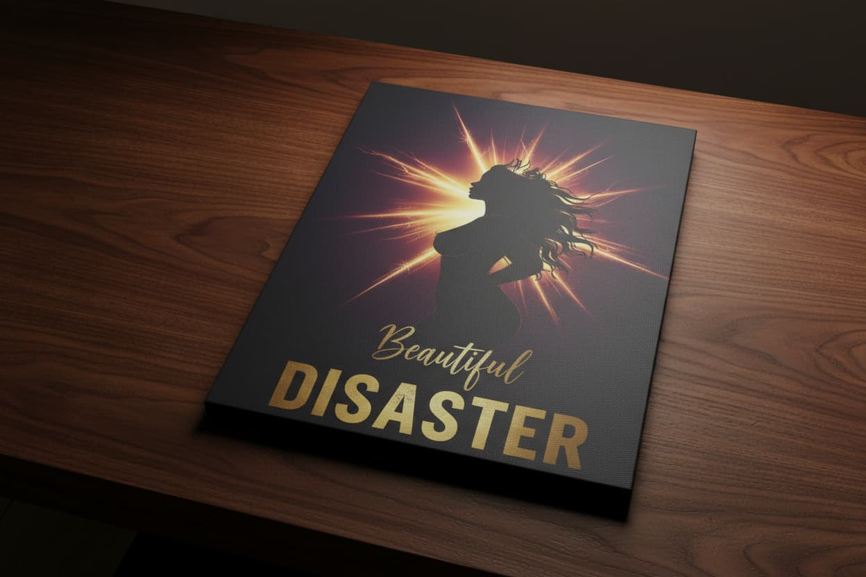 Beautiful Disaster — Crown Silhouette Canvas Wall Art | Gallery Wrap, 3 Sizes