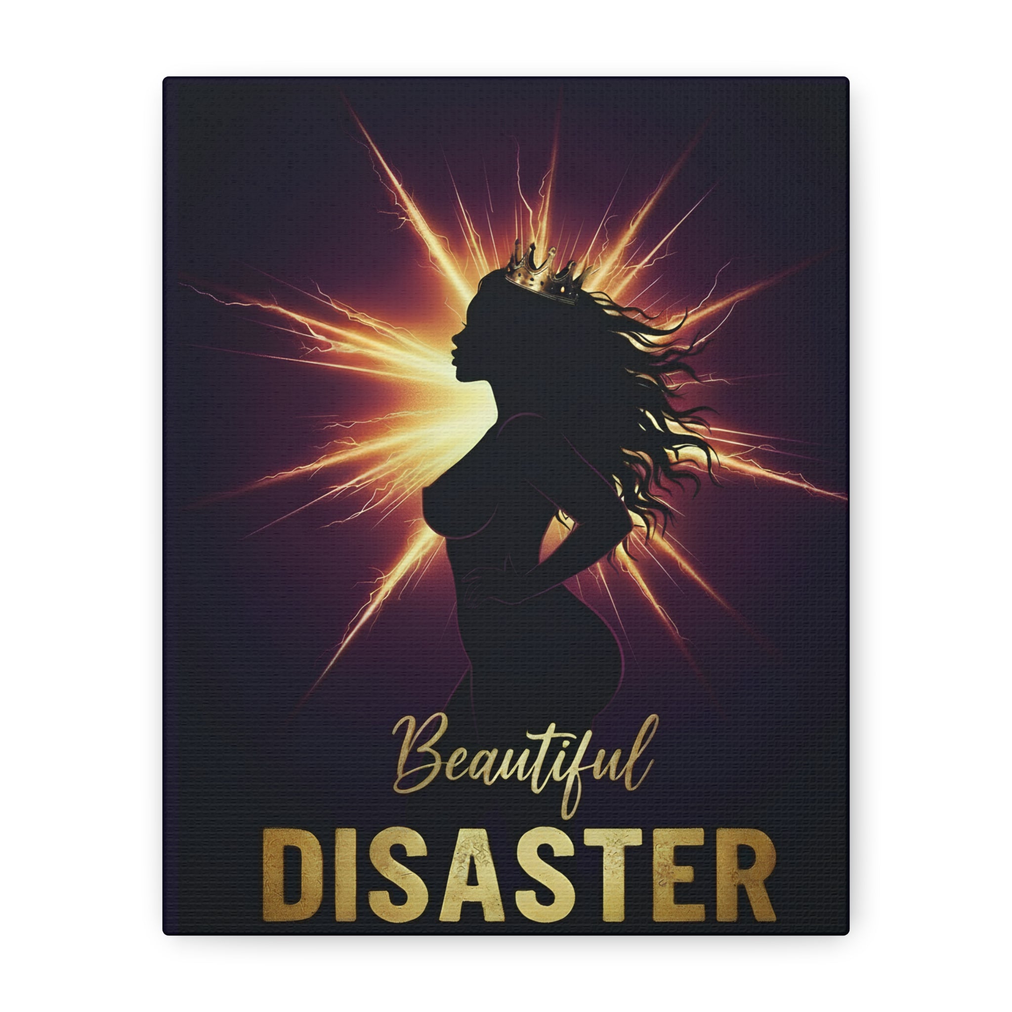 Beautiful Disaster — Crown Silhouette Canvas Wall Art | Gallery Wrap, 3 Sizes