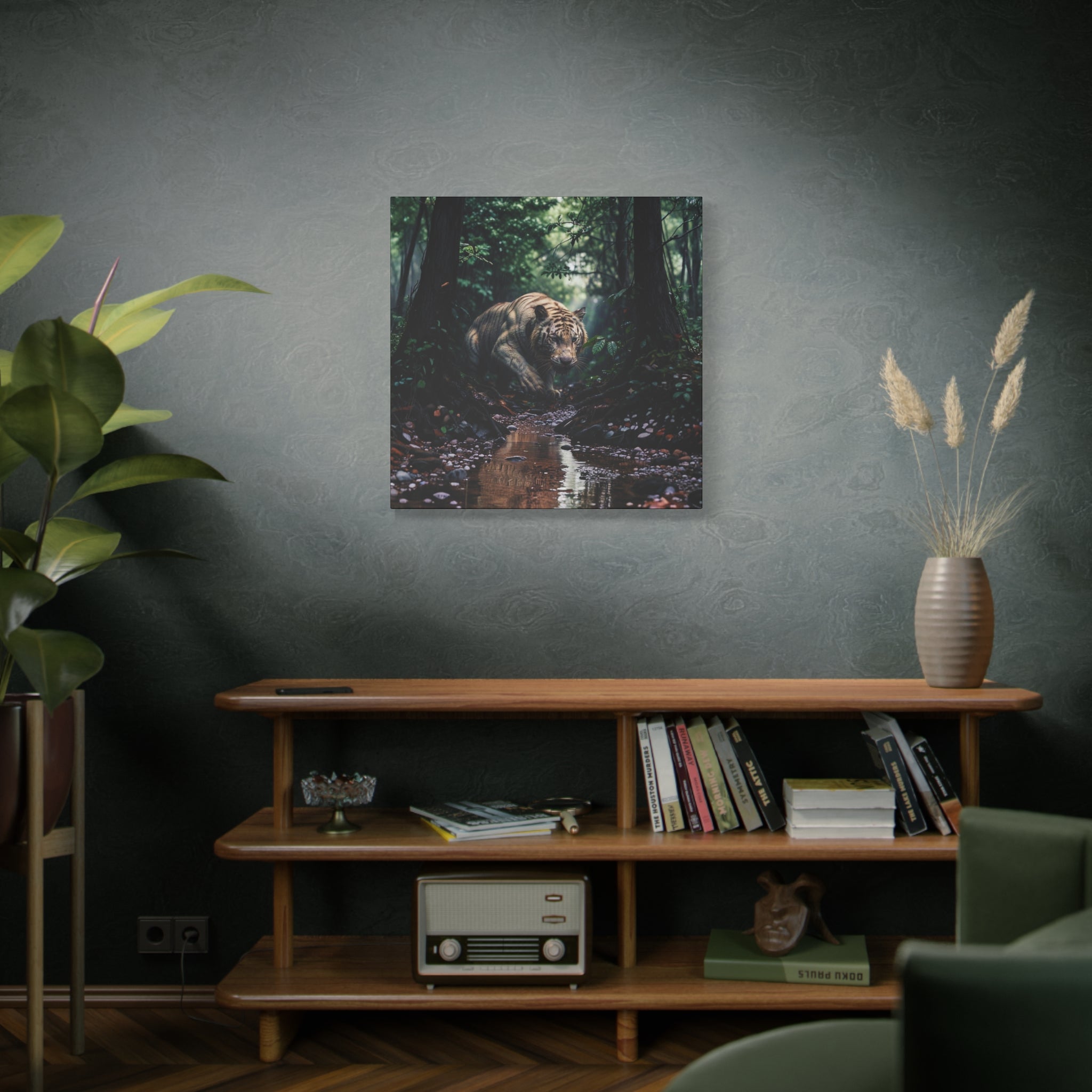 Jungle Tiger Matte Canvas Art – Stretched 1.25" Wall Decor