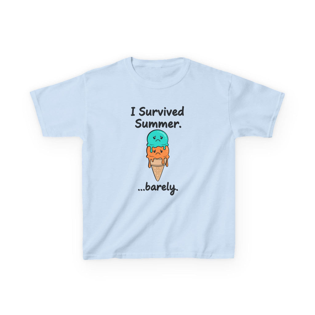 I Survived Summer...Barely | Kids Graphic Tee | Cute Ice Cream Design