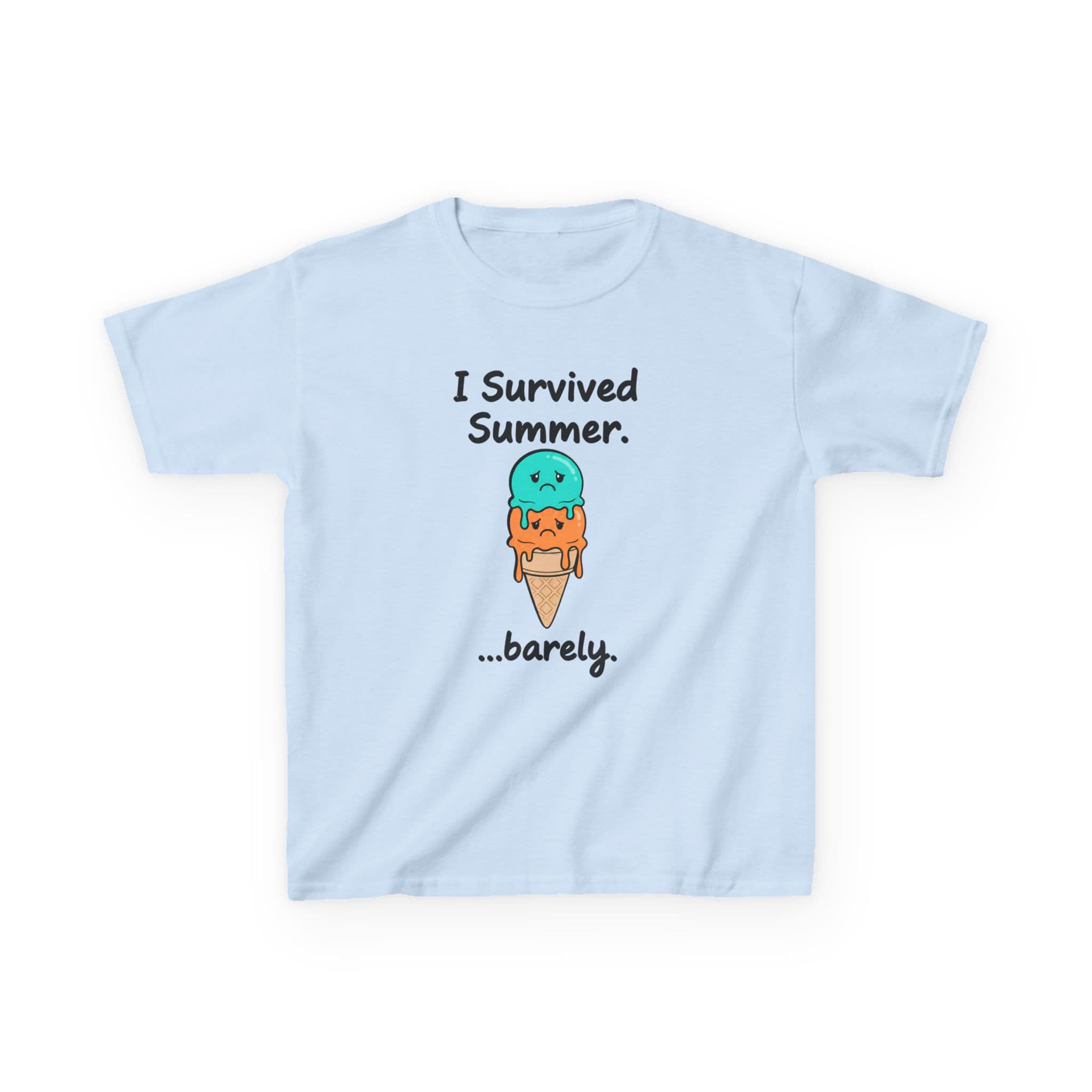 I Survived Summer...Barely | Kids Graphic Tee | Cute Ice Cream Design