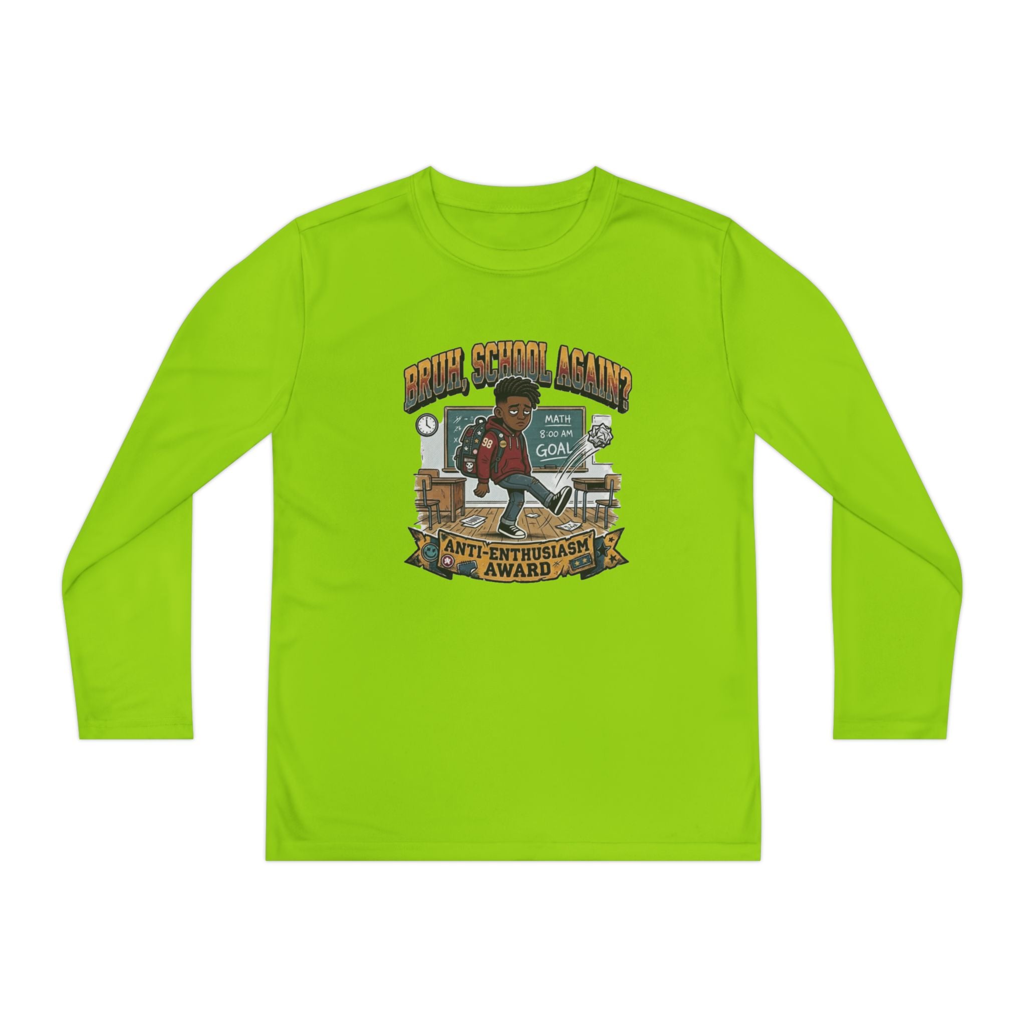 Already Over It. — Kids Long Sleeve Graphic Tee Character 2