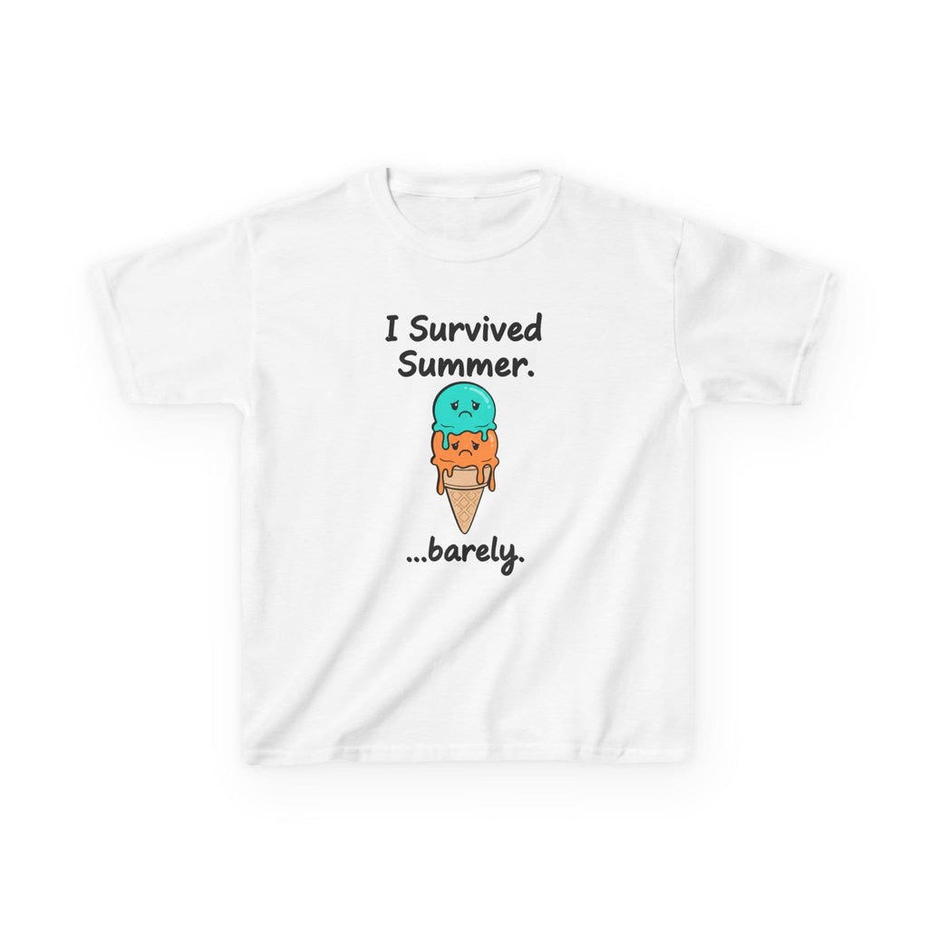 I Survived Summer...Barely | Kids Graphic Tee | Cute Ice Cream Design