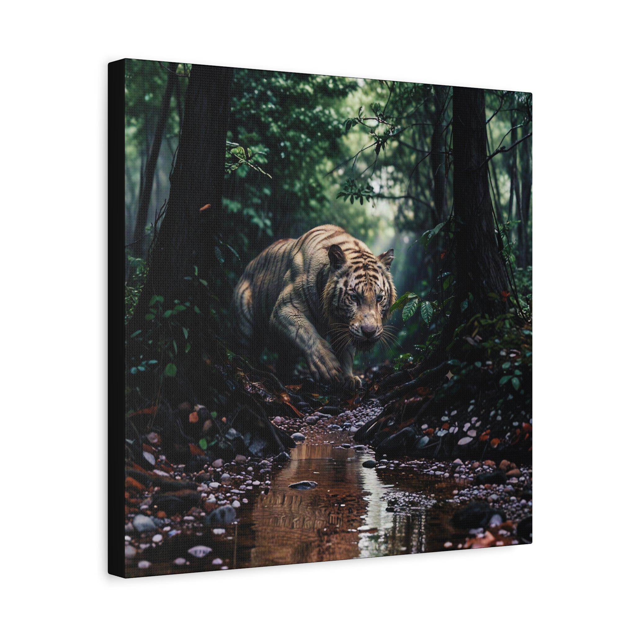 Jungle Tiger Matte Canvas Art – Stretched 1.25" Wall Decor
