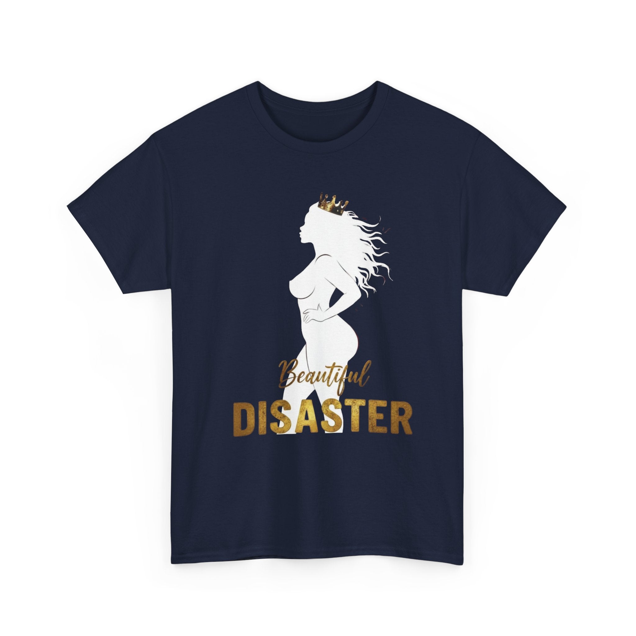 Beautiful Disaster — Crown Silhouette Graphic Tee, Dark Colors | 100% Cotton