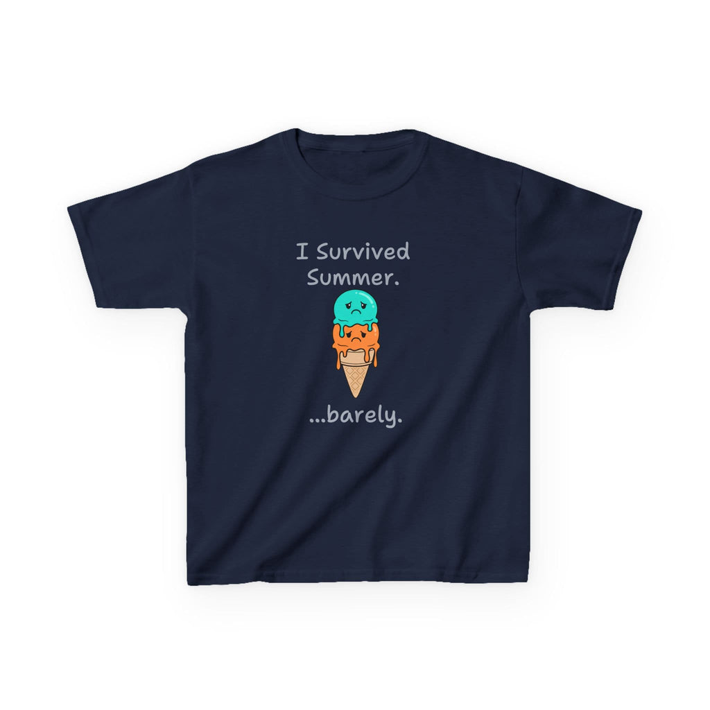 I Survived Summer...Barely | Kids Graphic Tee | Cute Ice Cream Design