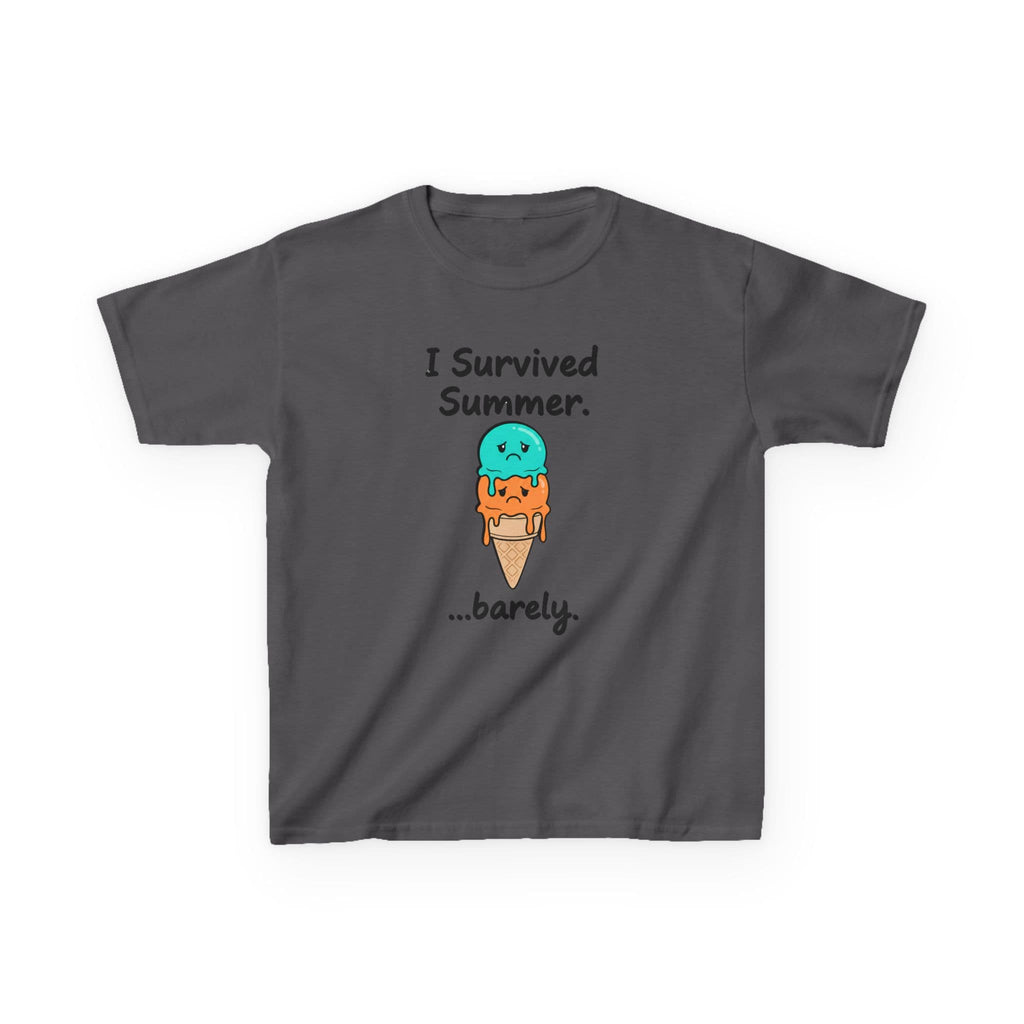 I Survived Summer...Barely | Kids Graphic Tee | Cute Ice Cream Design
