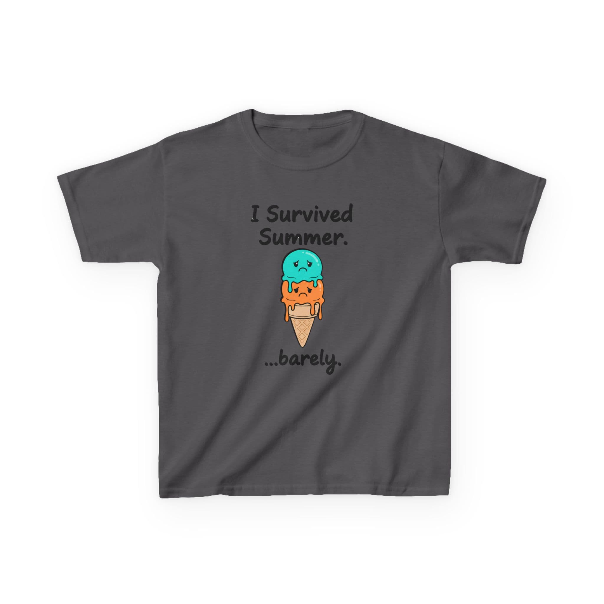 I Survived Summer...Barely | Kids Graphic Tee | Cute Ice Cream Design