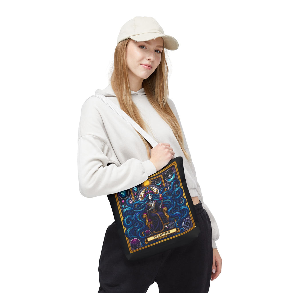 Tarot Art Tote Bag — Mystic Crown Design | Polyester, Reinforced Handles, 5 Colors
