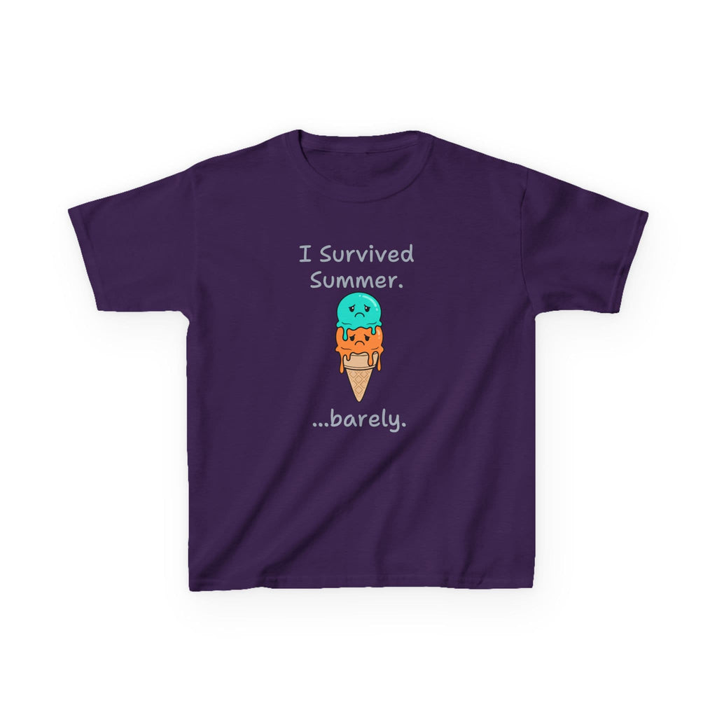 I Survived Summer...Barely | Kids Graphic Tee | Cute Ice Cream Design
