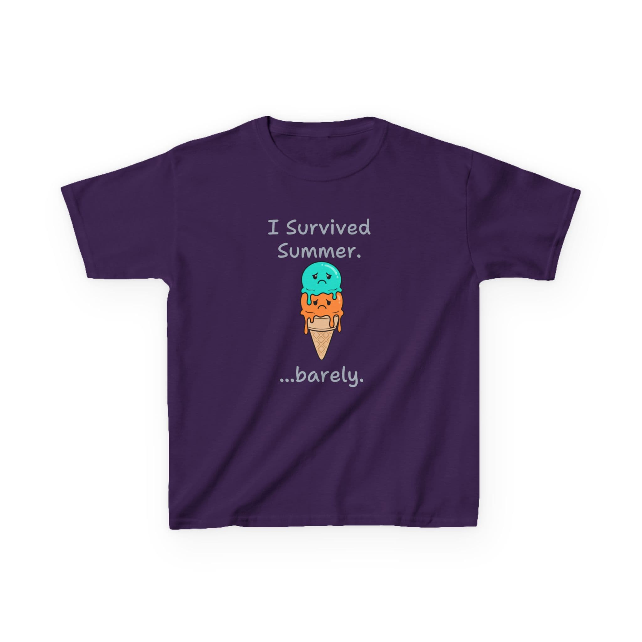 I Survived Summer...Barely | Kids Graphic Tee | Cute Ice Cream Design