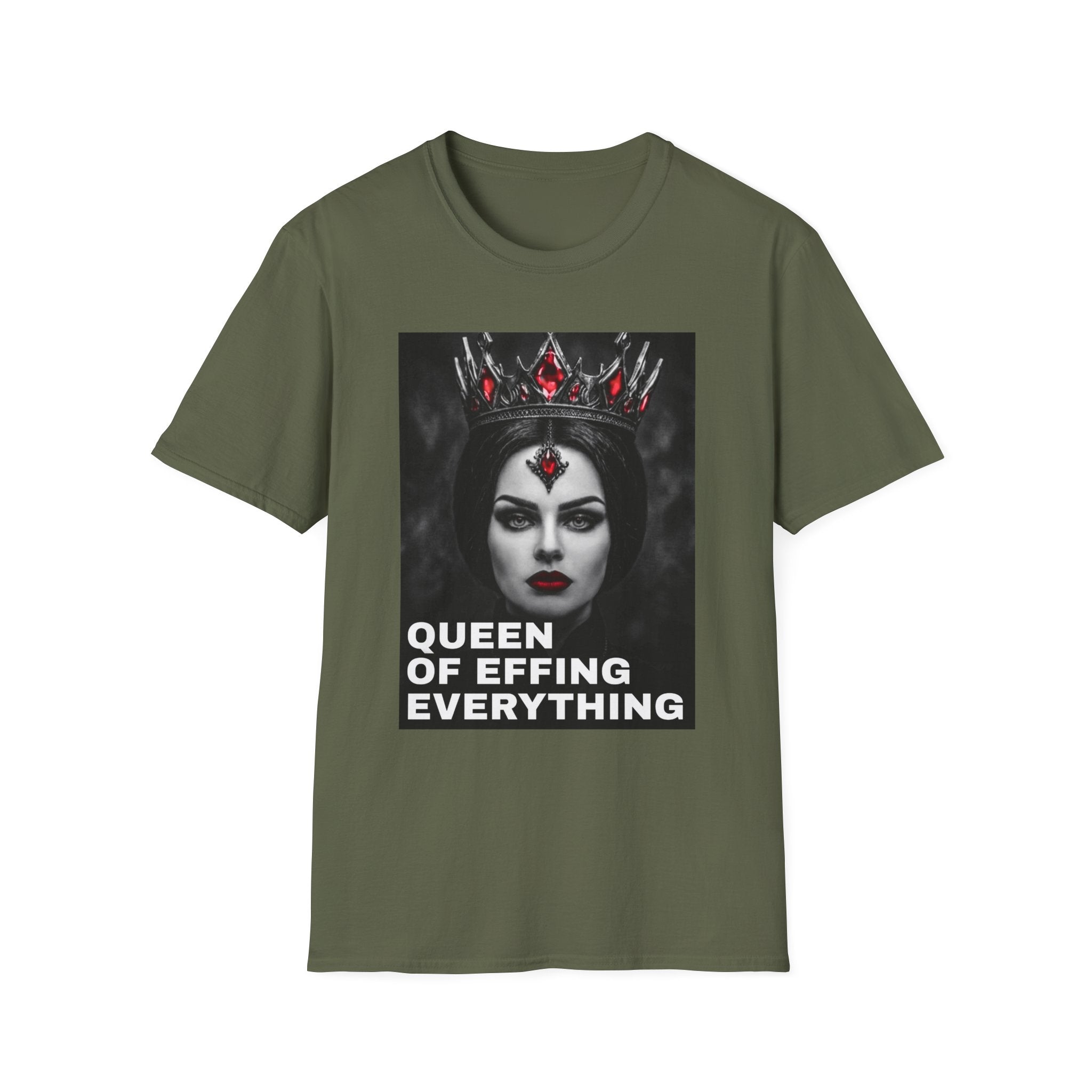Queen of Effing Everything T-Shirt | Dark Gothic Crown Portrait