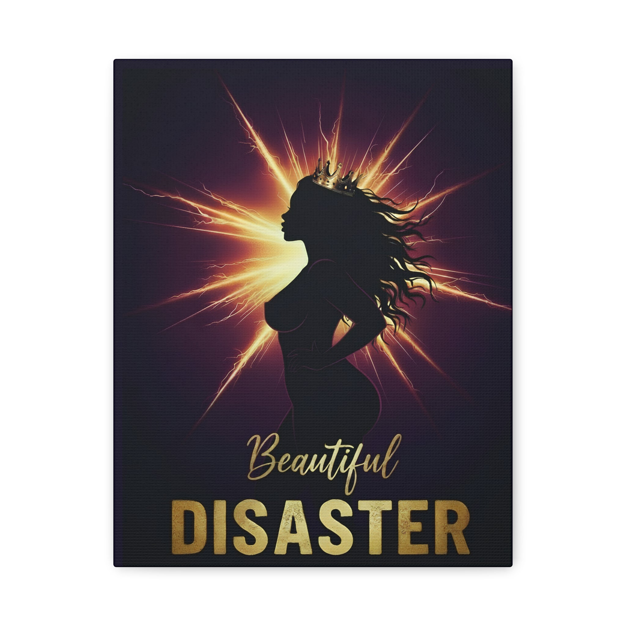 Beautiful Disaster — Crown Silhouette Canvas Wall Art | Gallery Wrap, 3 Sizes