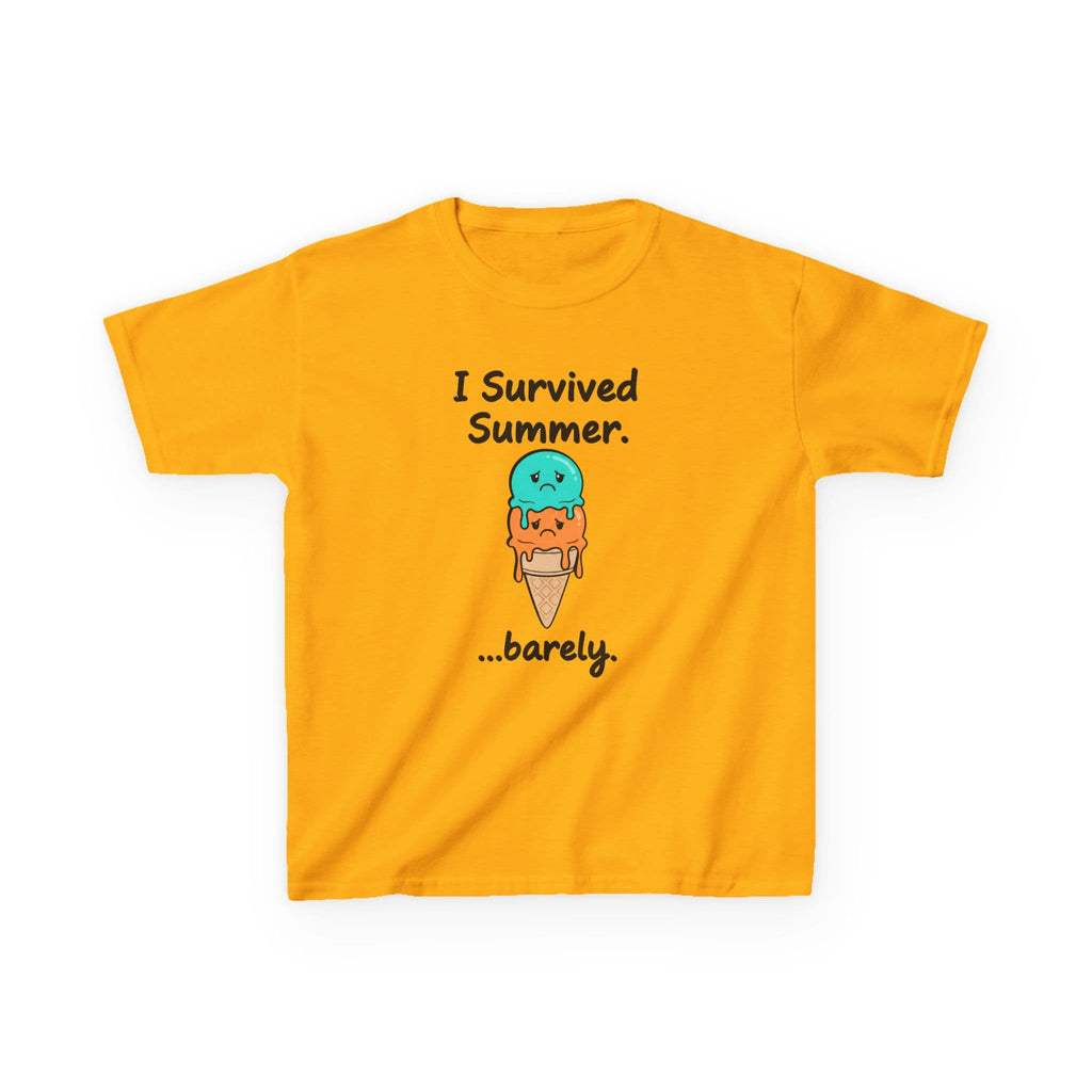 I Survived Summer...Barely | Kids Graphic Tee | Cute Ice Cream Design