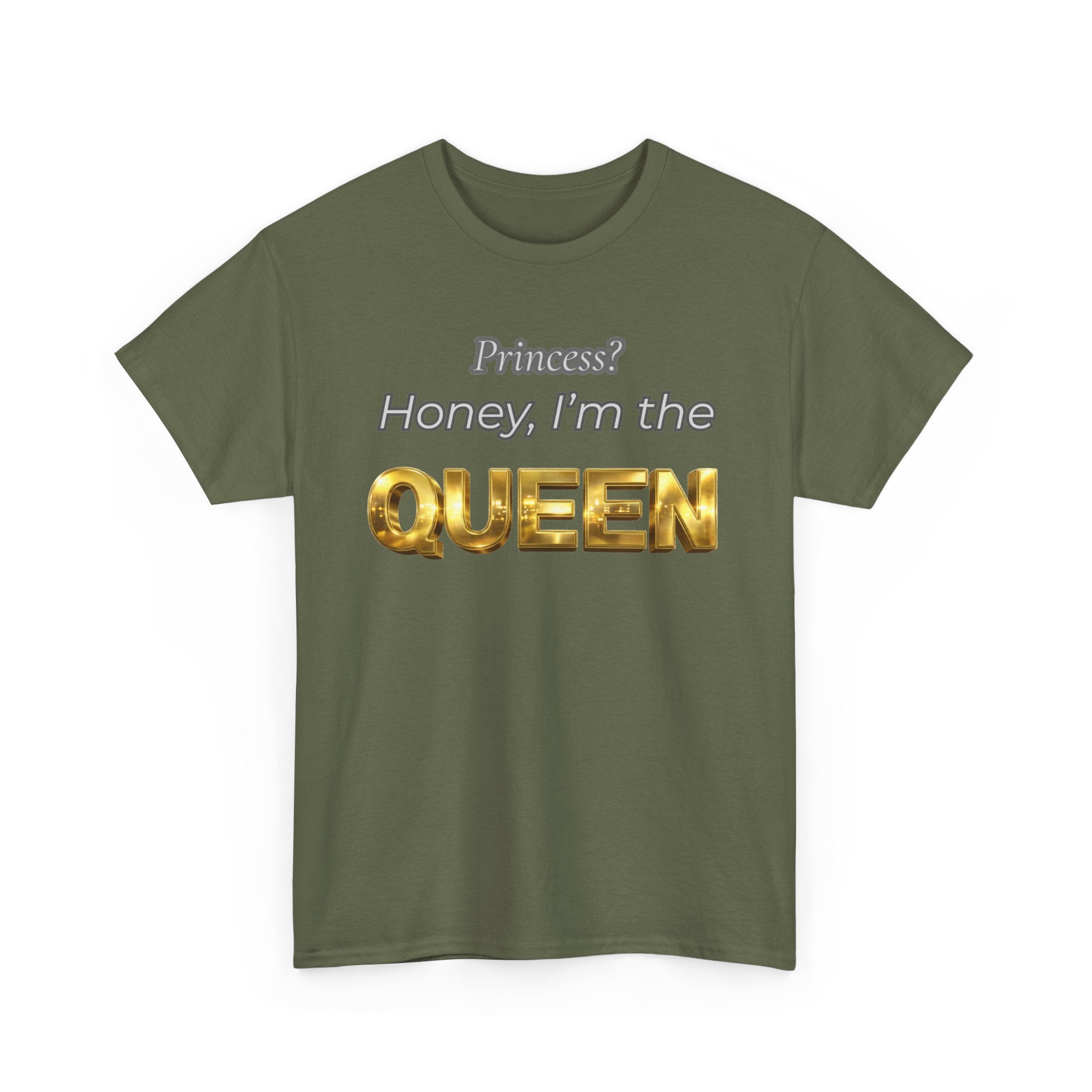 Princess Honey, I'm the Queen — Gold 3D Crown Graphic Tee | 100% Cotton, S–5XL
