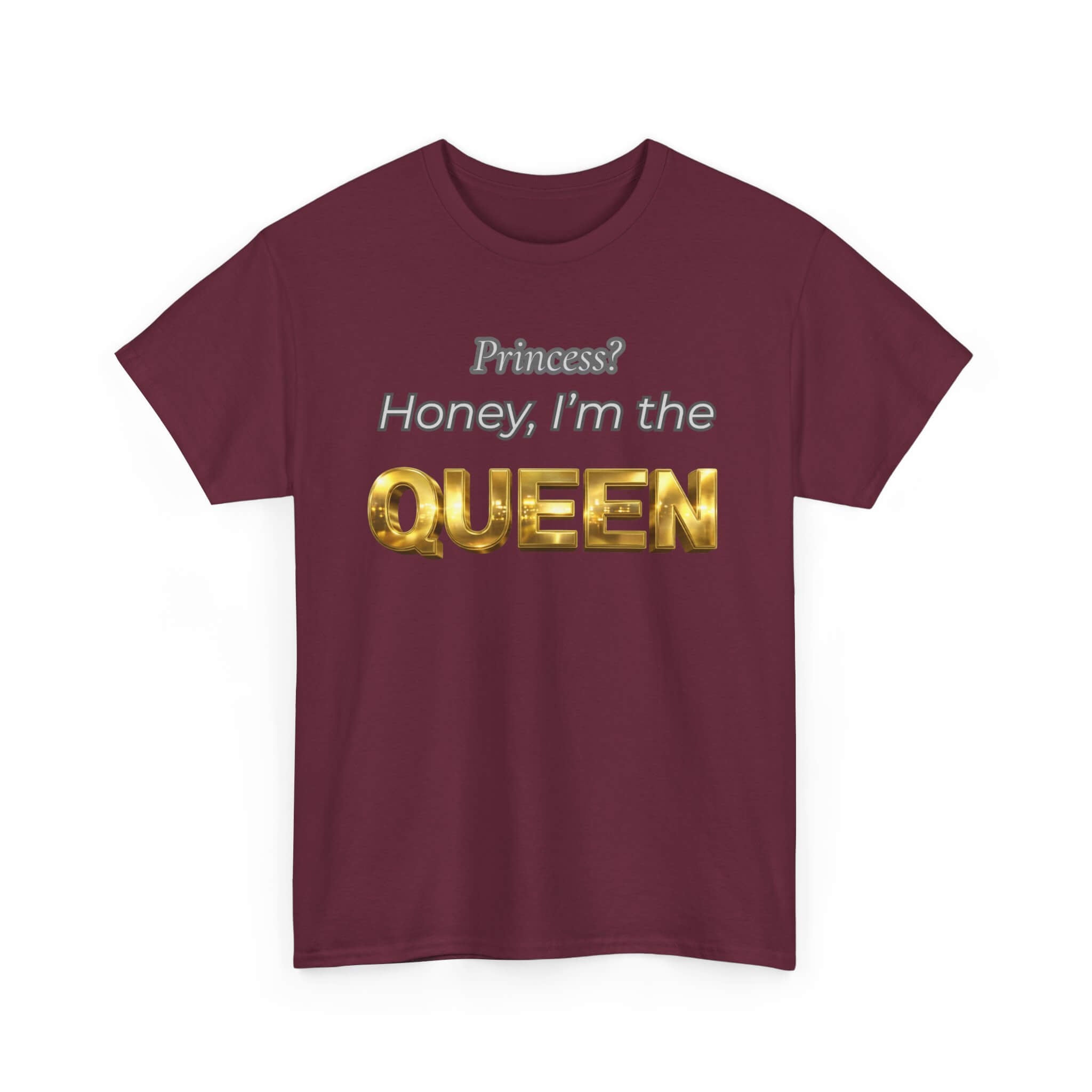 Princess Honey, I'm the Queen — Gold 3D Crown Graphic Tee | 100% Cotton, S–5XL