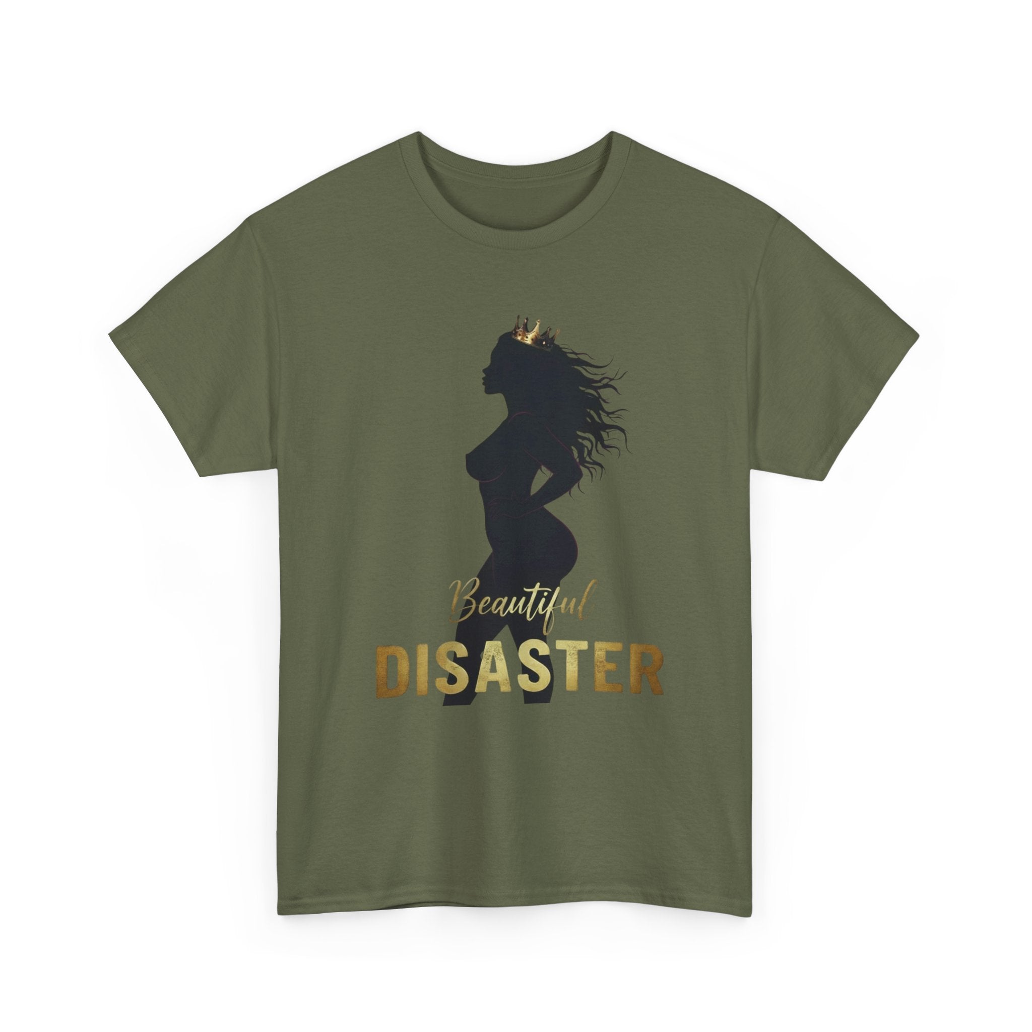 Beautiful Disaster — Crown Silhouette Graphic Tee, Light Colors | 100% Cotton