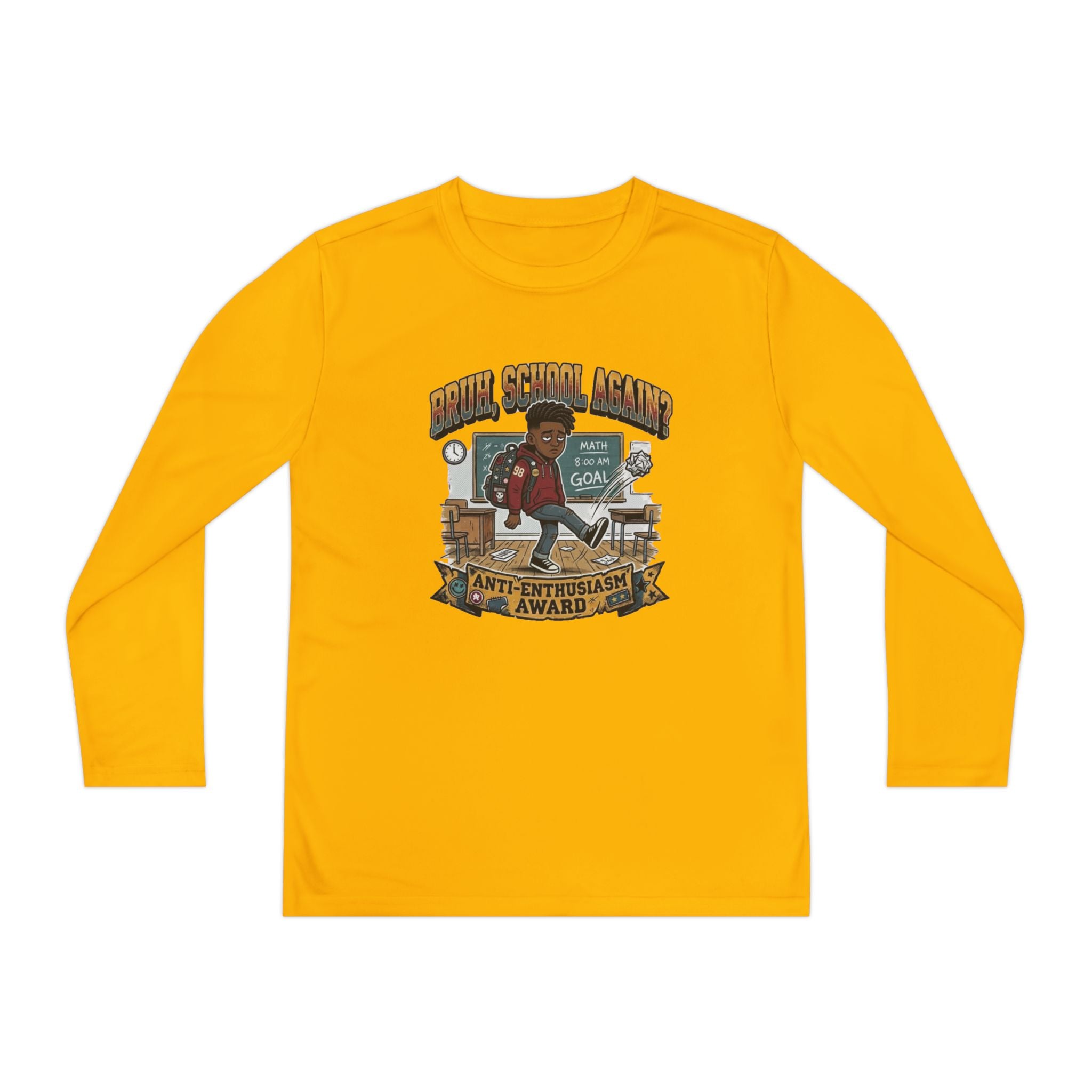 Already Over It. — Kids Long Sleeve Graphic Tee Character 2