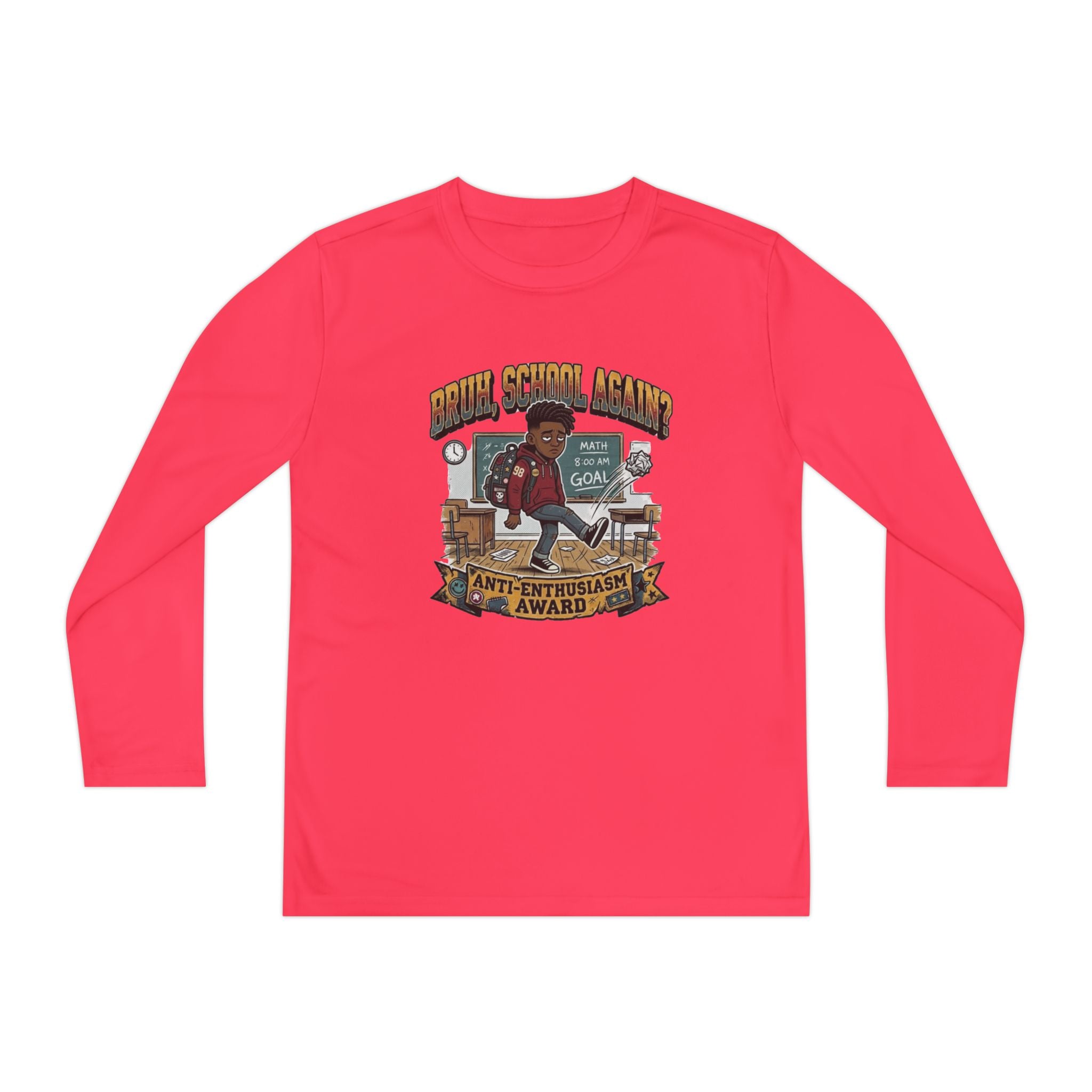 Already Over It. — Kids Long Sleeve Graphic Tee Character 2