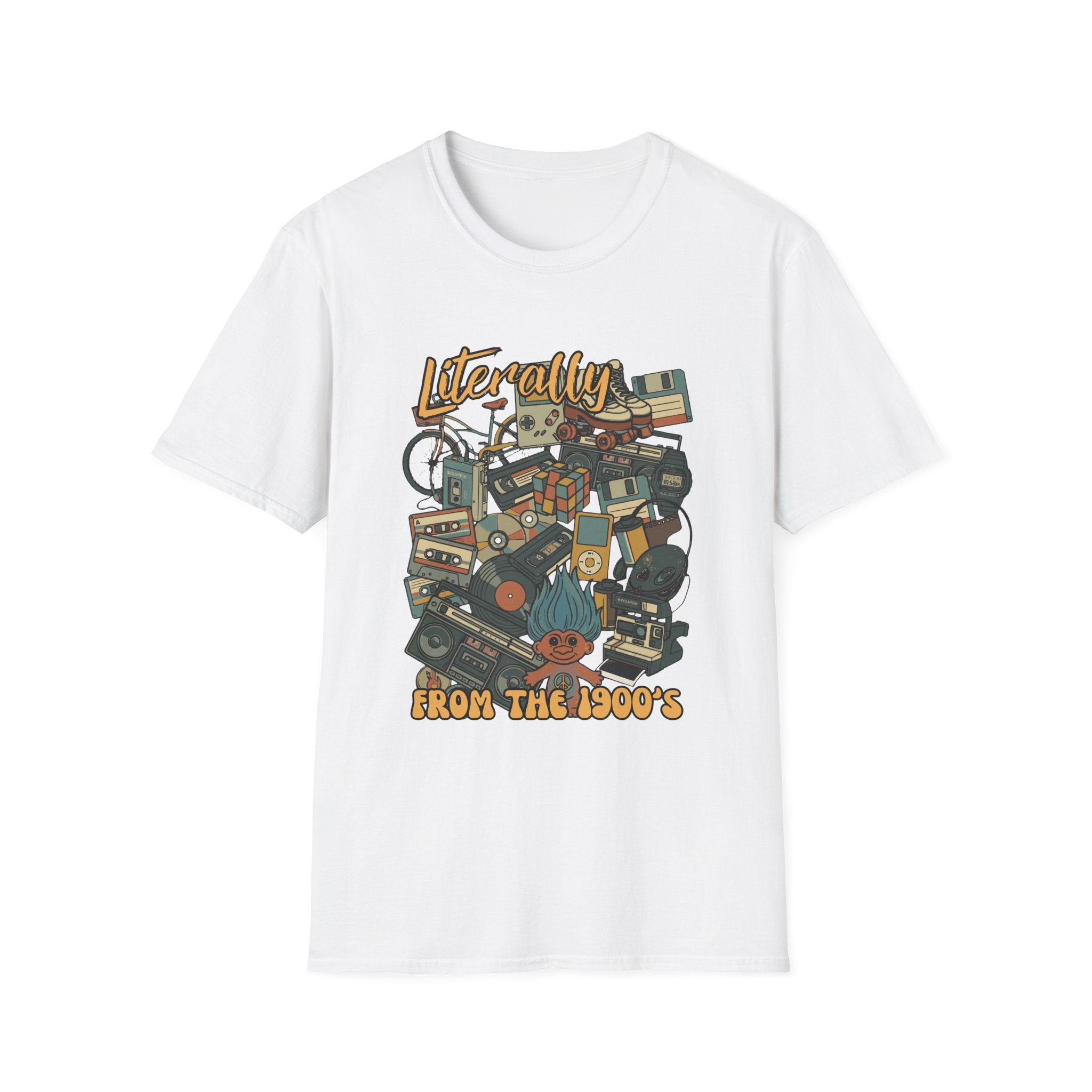 Vintage 90s Nostalgia — Retro Tech Collage Graphic Tee | Ring-Spun Cotton