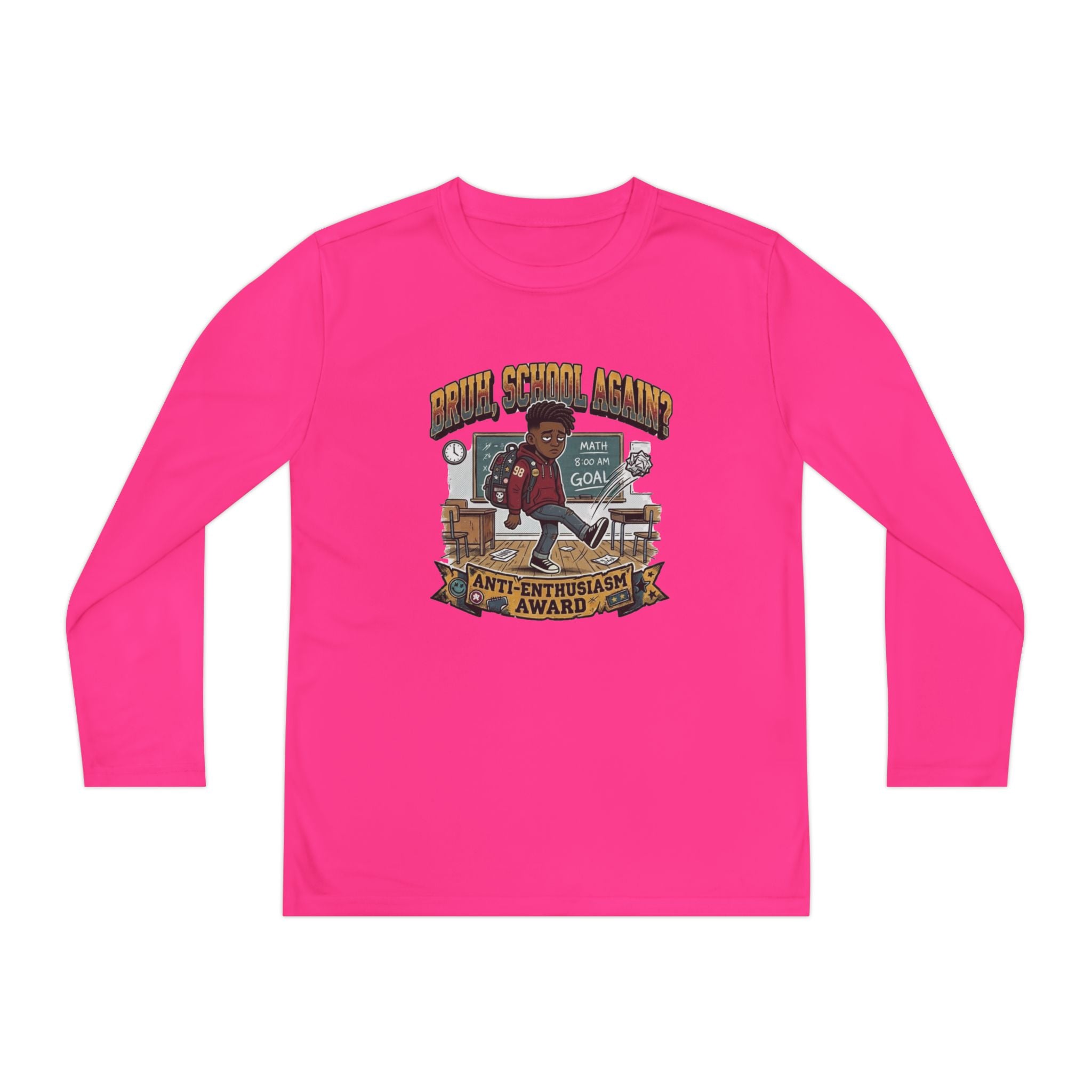 Already Over It. — Kids Long Sleeve Graphic Tee Character 2