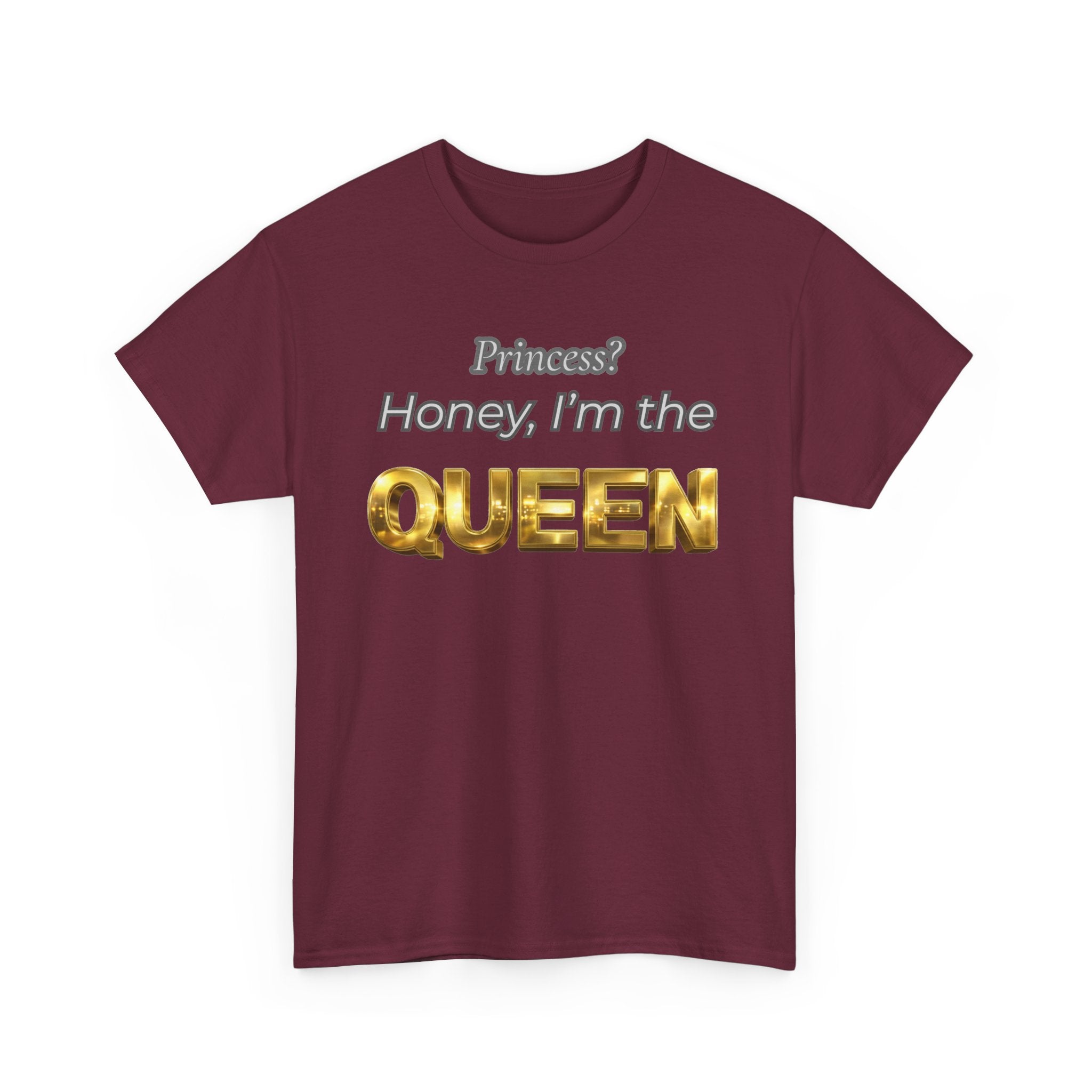 Princess Honey, I'm the Queen — Gold 3D Crown Graphic Tee | 100% Cotton, S–5XL