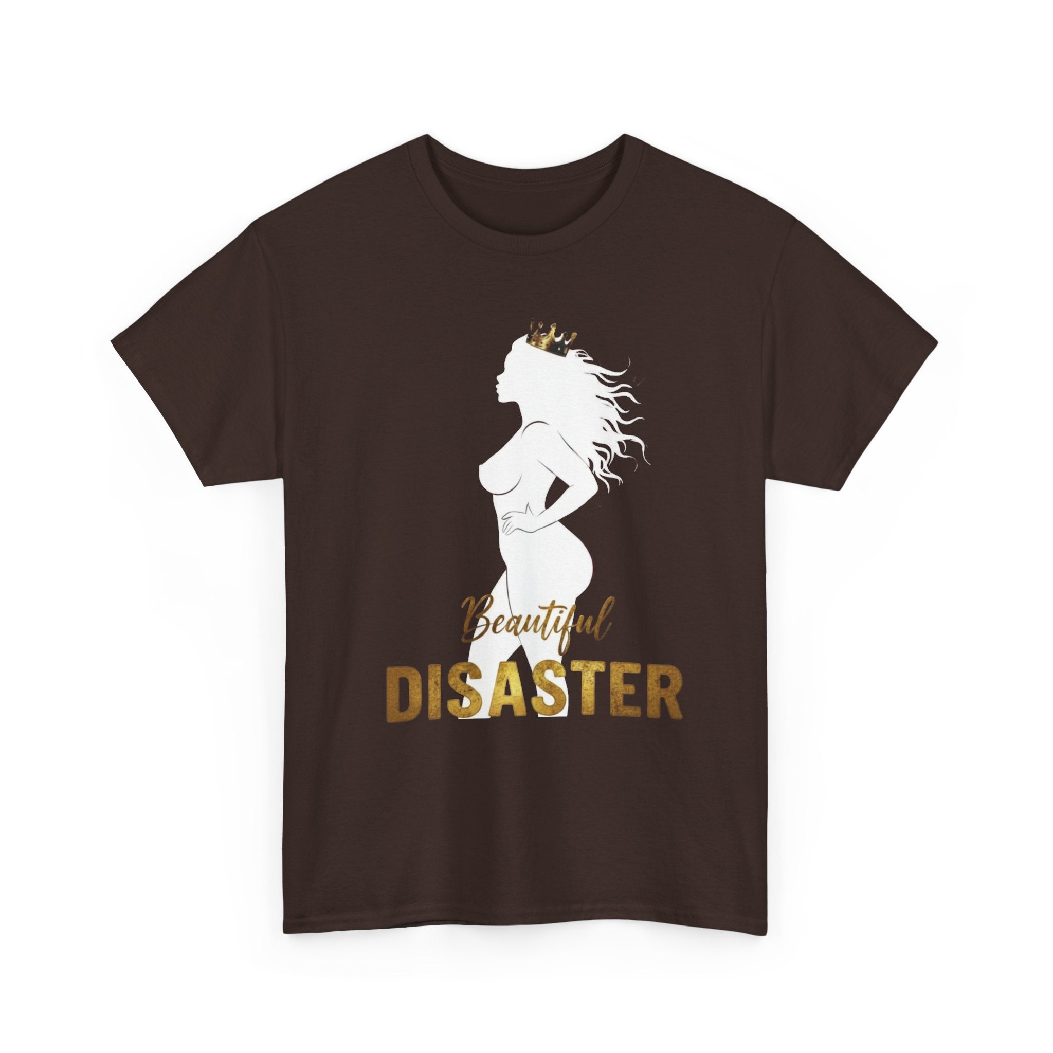 Beautiful Disaster — Crown Silhouette Graphic Tee, Dark Colors | 100% Cotton