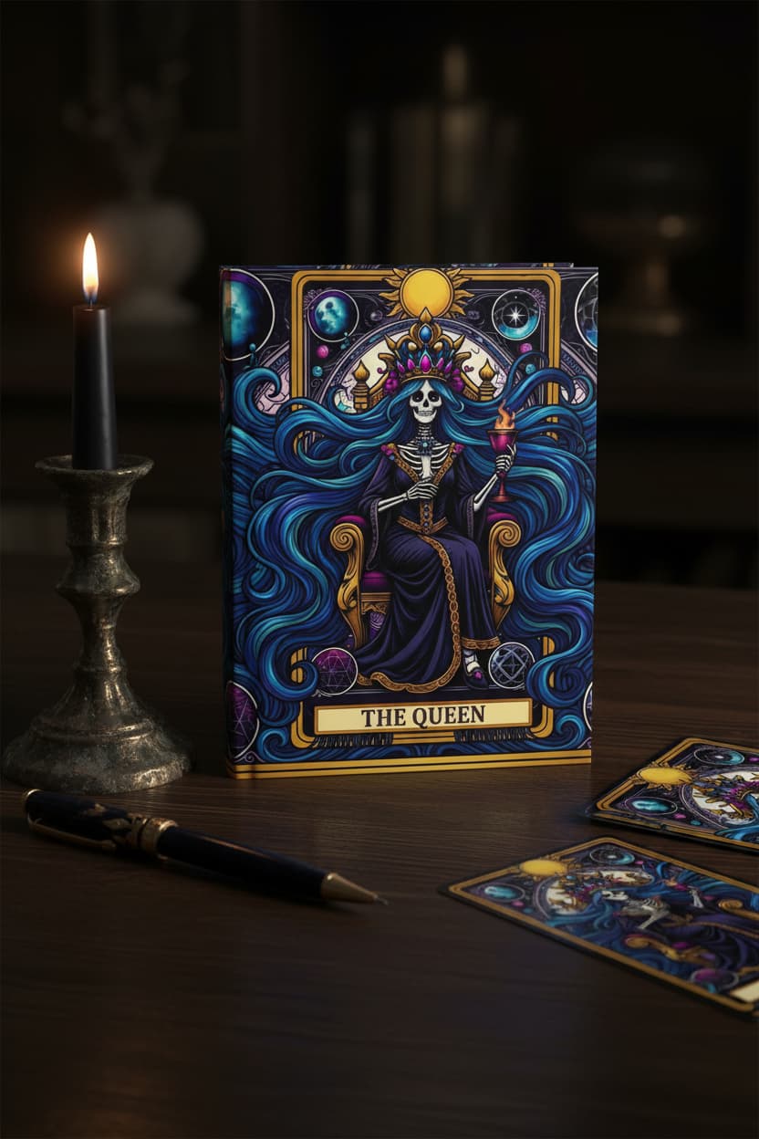 Tarot-Inspired Hardcover Journal — Matte Finish, Mystic Crown Design