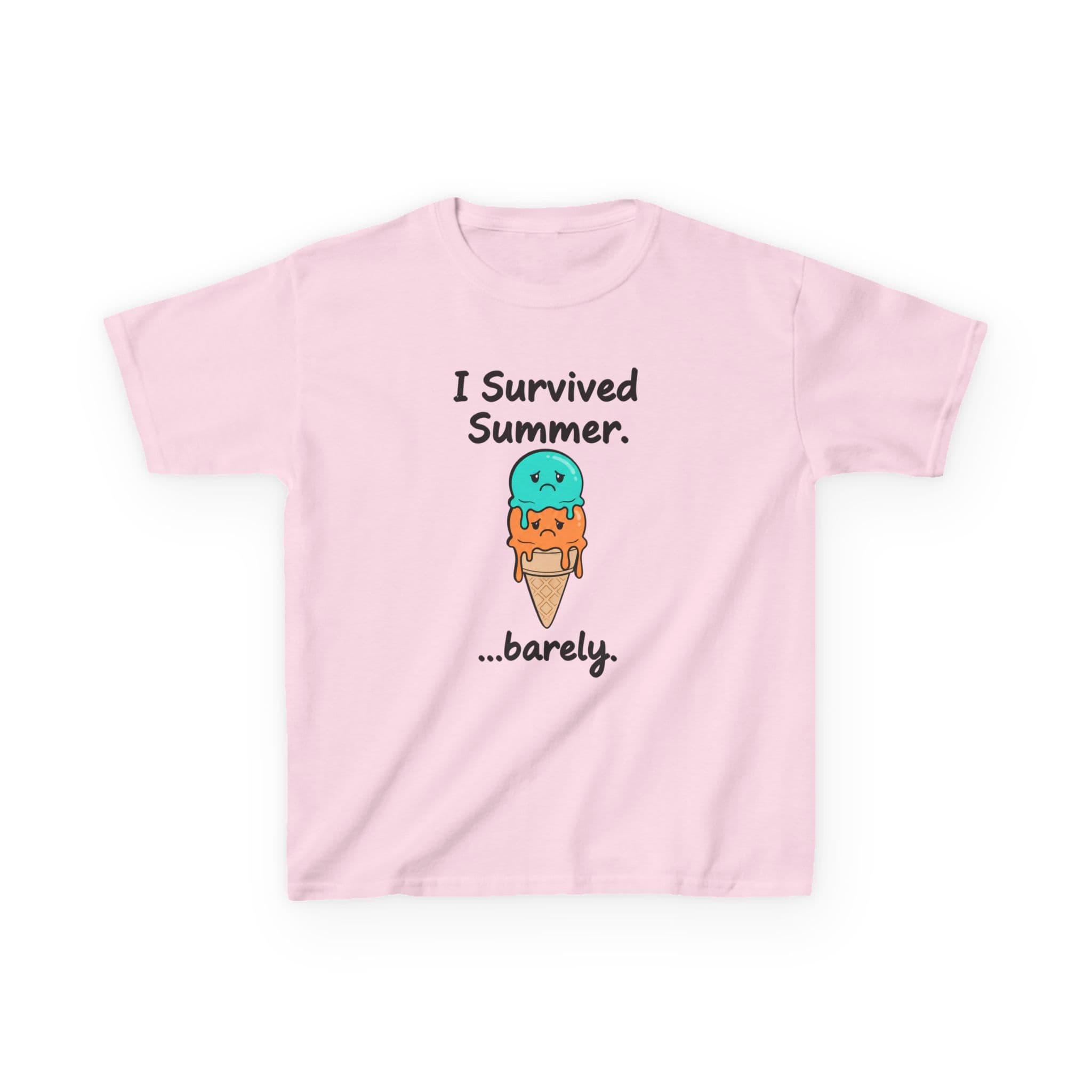 I Survived Summer...Barely | Kids Graphic Tee | Cute Ice Cream Design