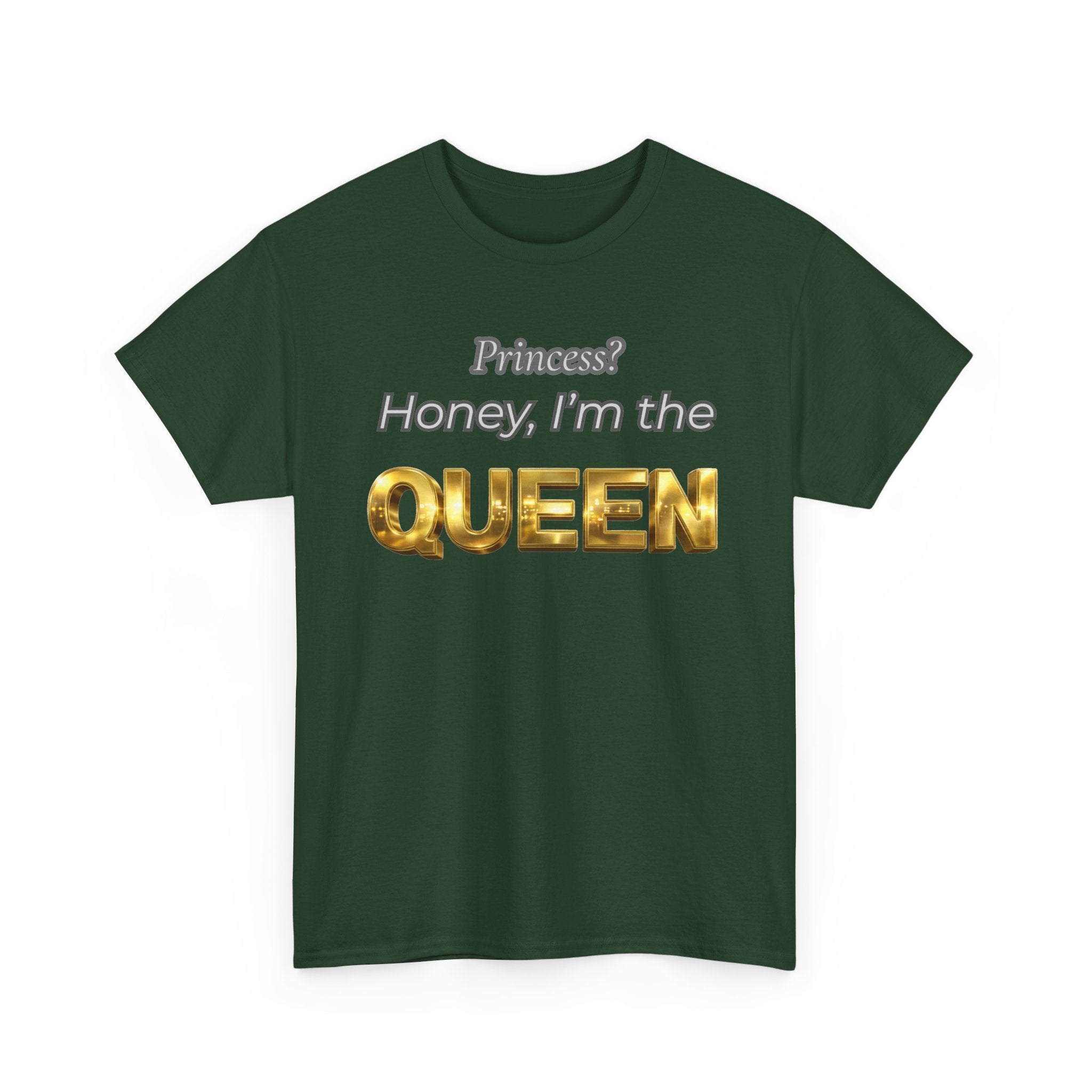 Princess Honey, I'm the Queen — Gold 3D Crown Graphic Tee | 100% Cotton, S–5XL