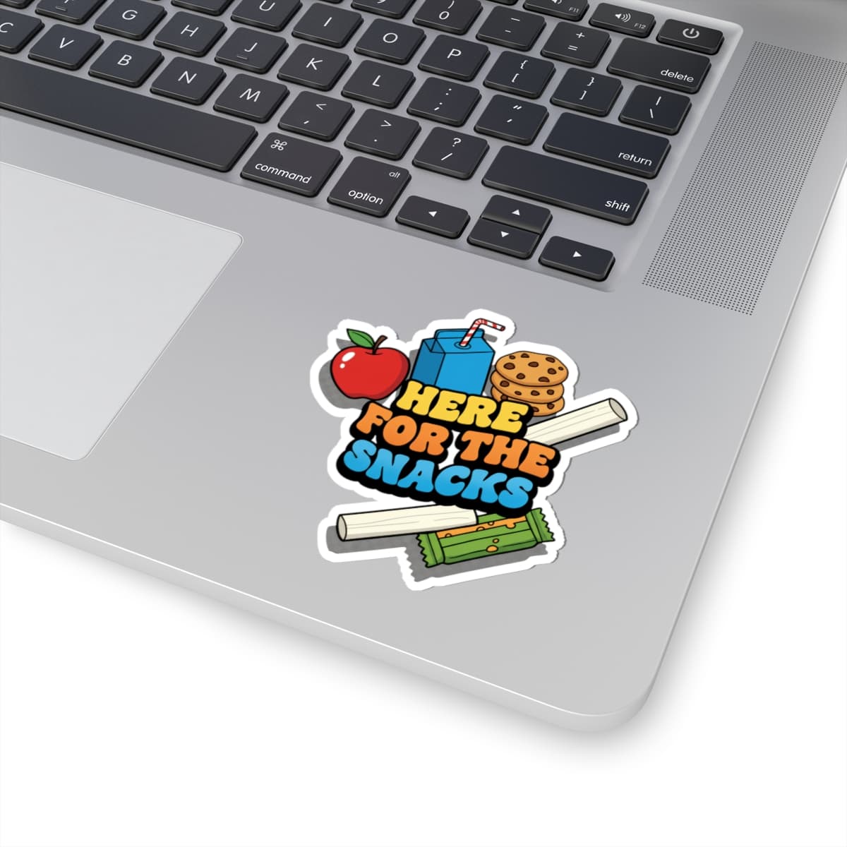 Here For The Snacks | Die-Cut Sticker | Kids Lunch Box & Backpack Sticker