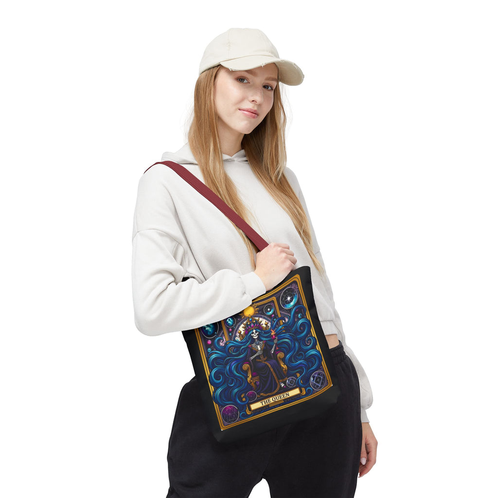 Tarot Art Tote Bag — Mystic Crown Design | Polyester, Reinforced Handles, 5 Colors