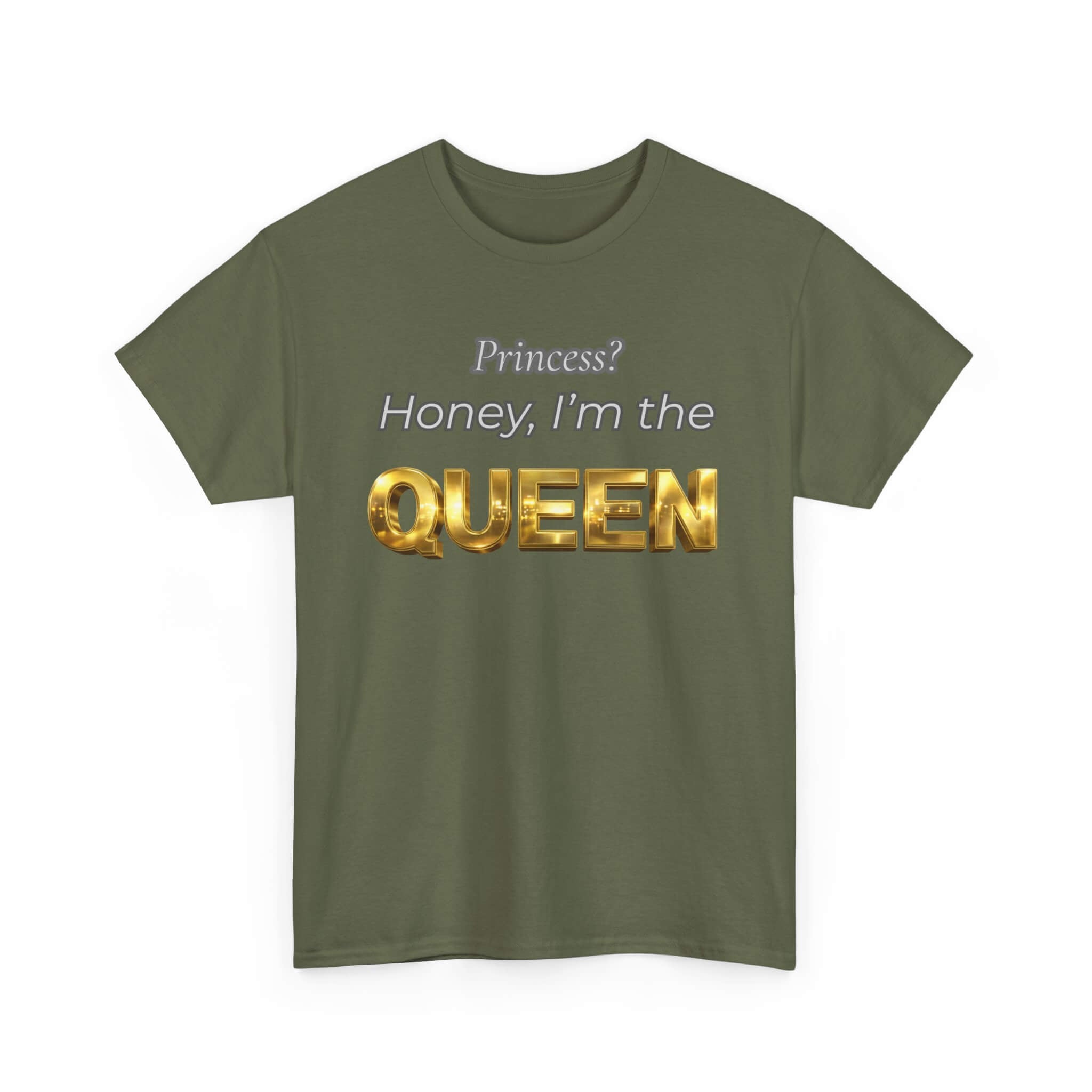 Princess Honey, I'm the Queen — Gold 3D Crown Graphic Tee | 100% Cotton, S–5XL