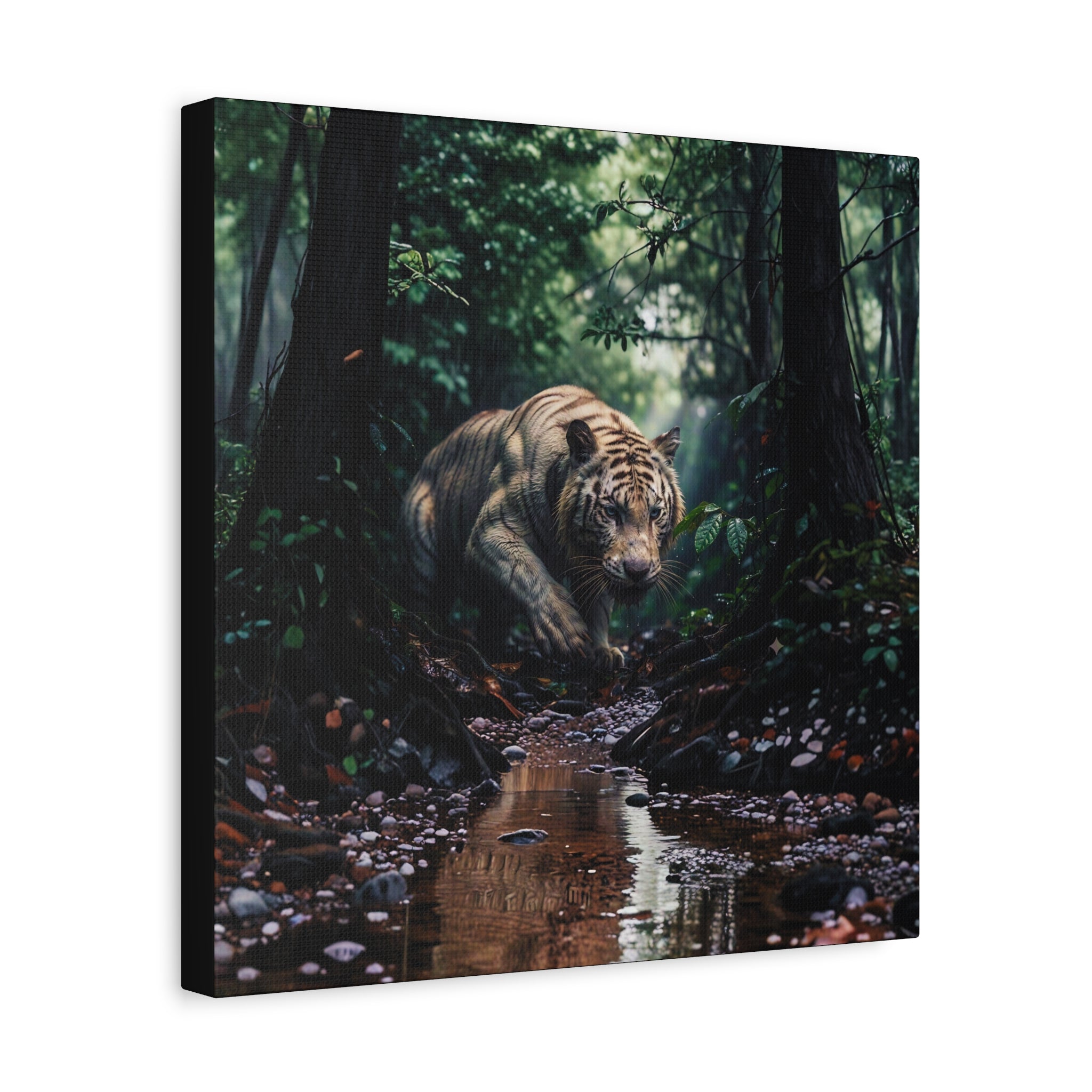 Jungle Tiger Matte Canvas Art – Stretched 1.25" Wall Decor