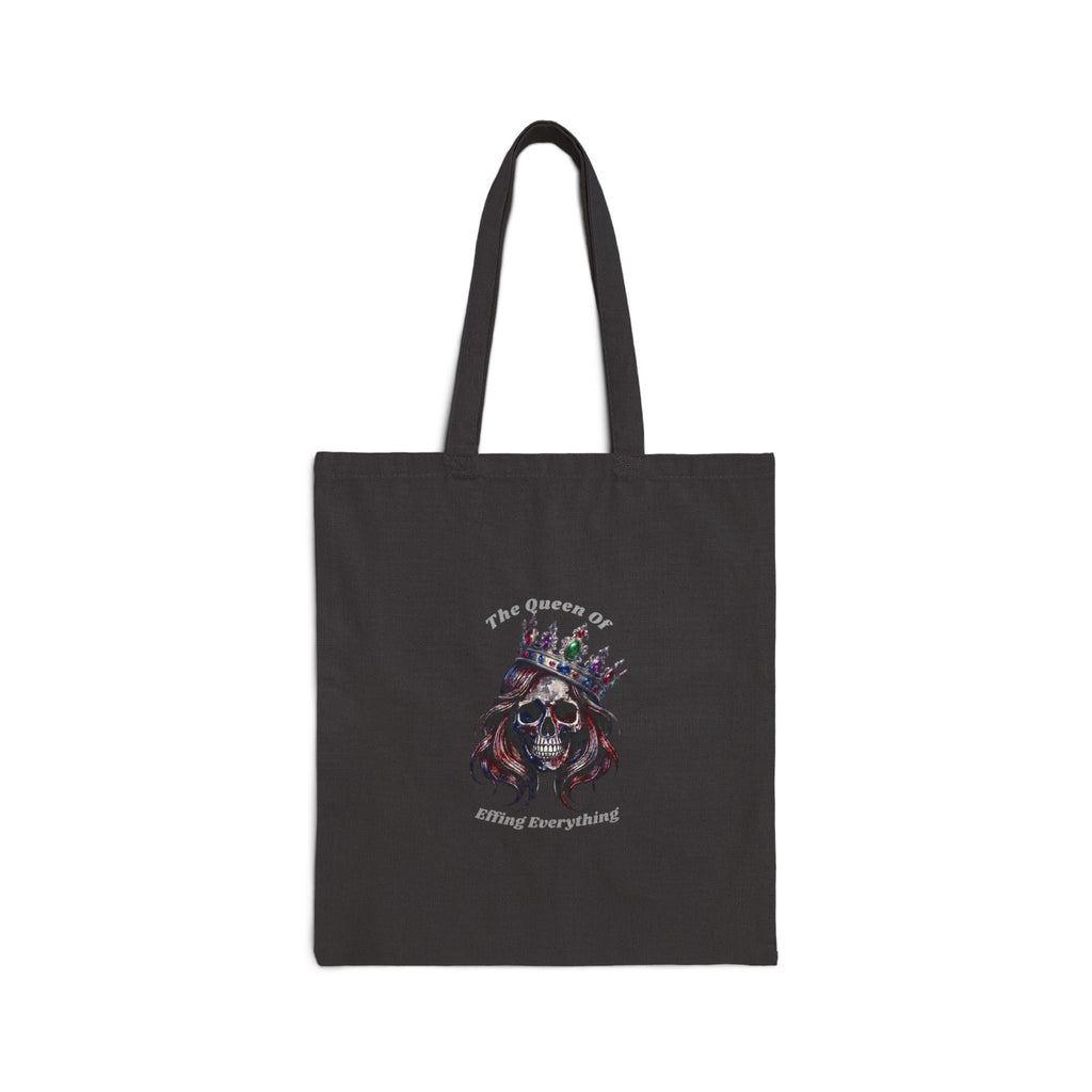 Canvas Tote Bag — Gothic Skull Crown Design (“The Queen is Killing Everything”)