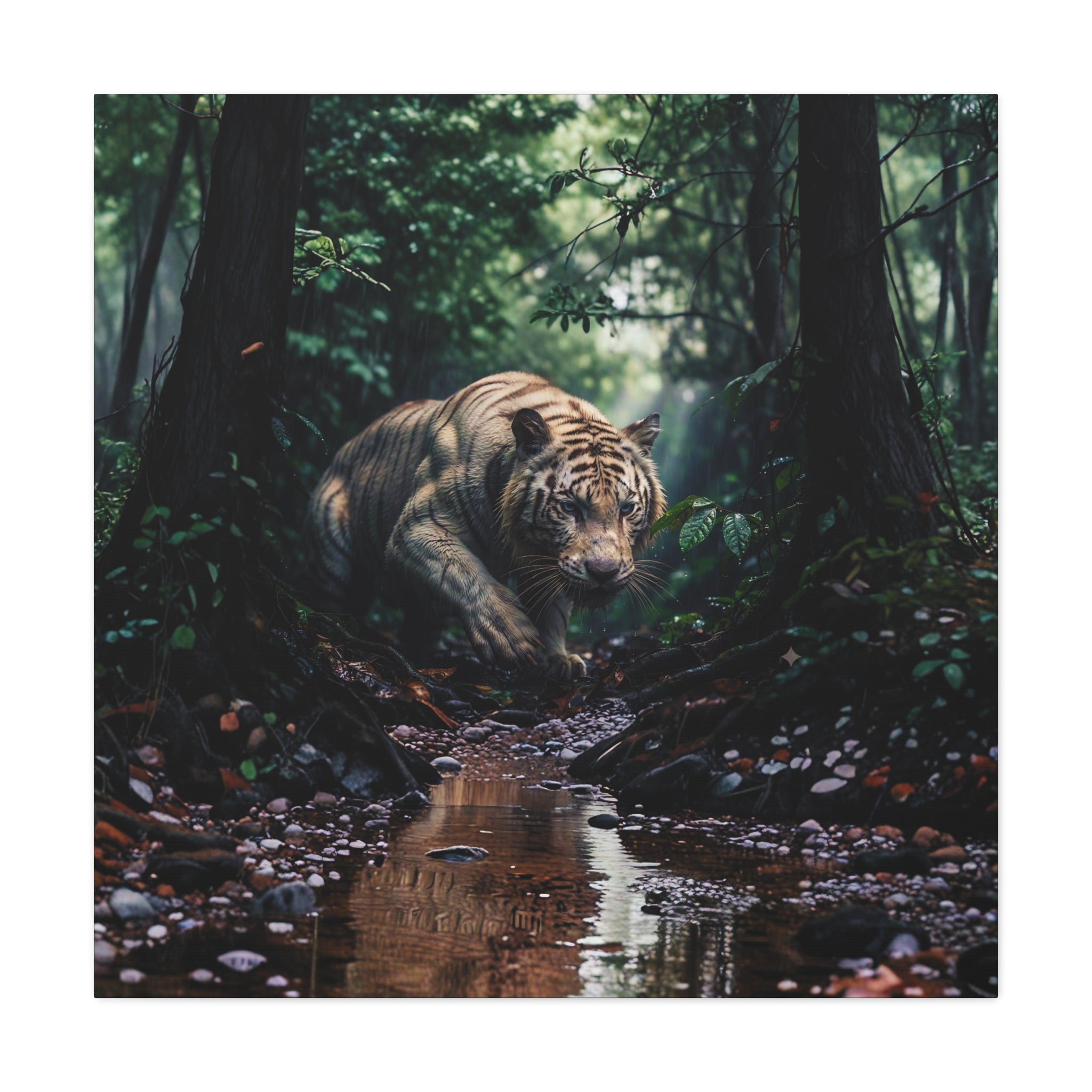Jungle Tiger Matte Canvas Art – Stretched 1.25" Wall Decor