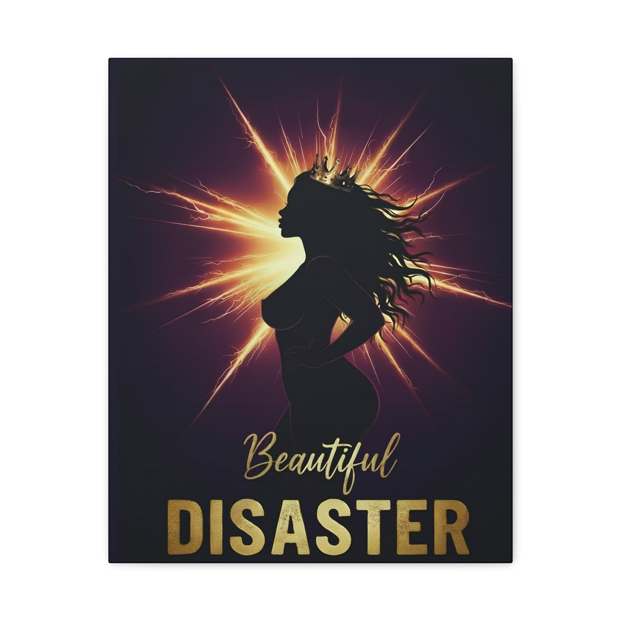 Beautiful Disaster — Crown Silhouette Canvas Wall Art | Gallery Wrap, 3 Sizes
